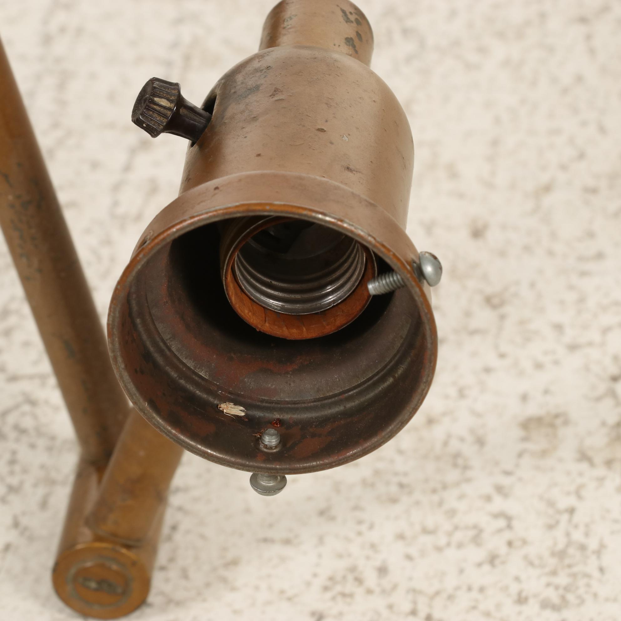 Swivel Arm Floor Lamp With Mirror and Two Oil Lamps