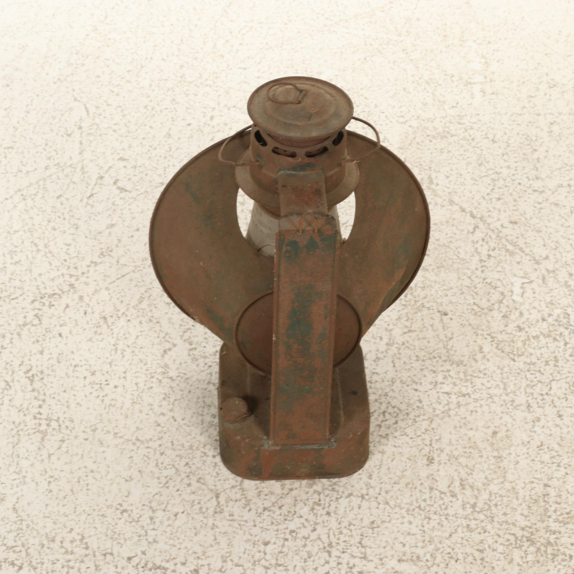 Swivel Arm Floor Lamp With Mirror and Two Oil Lamps