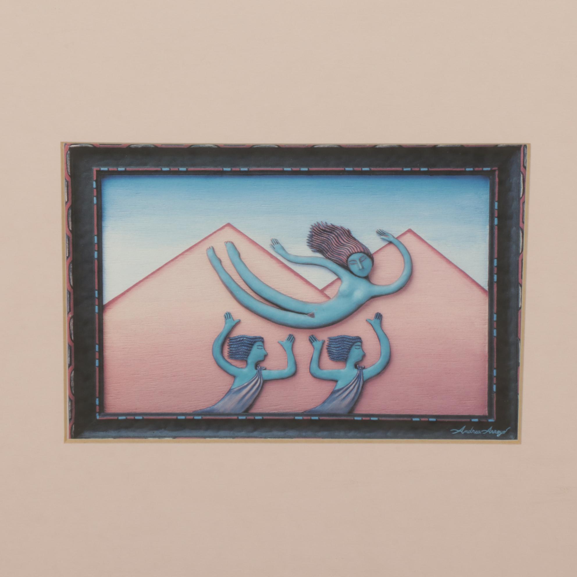 Folk Art Offset Lithographs After Andrea Arroyo, Late 20th Century