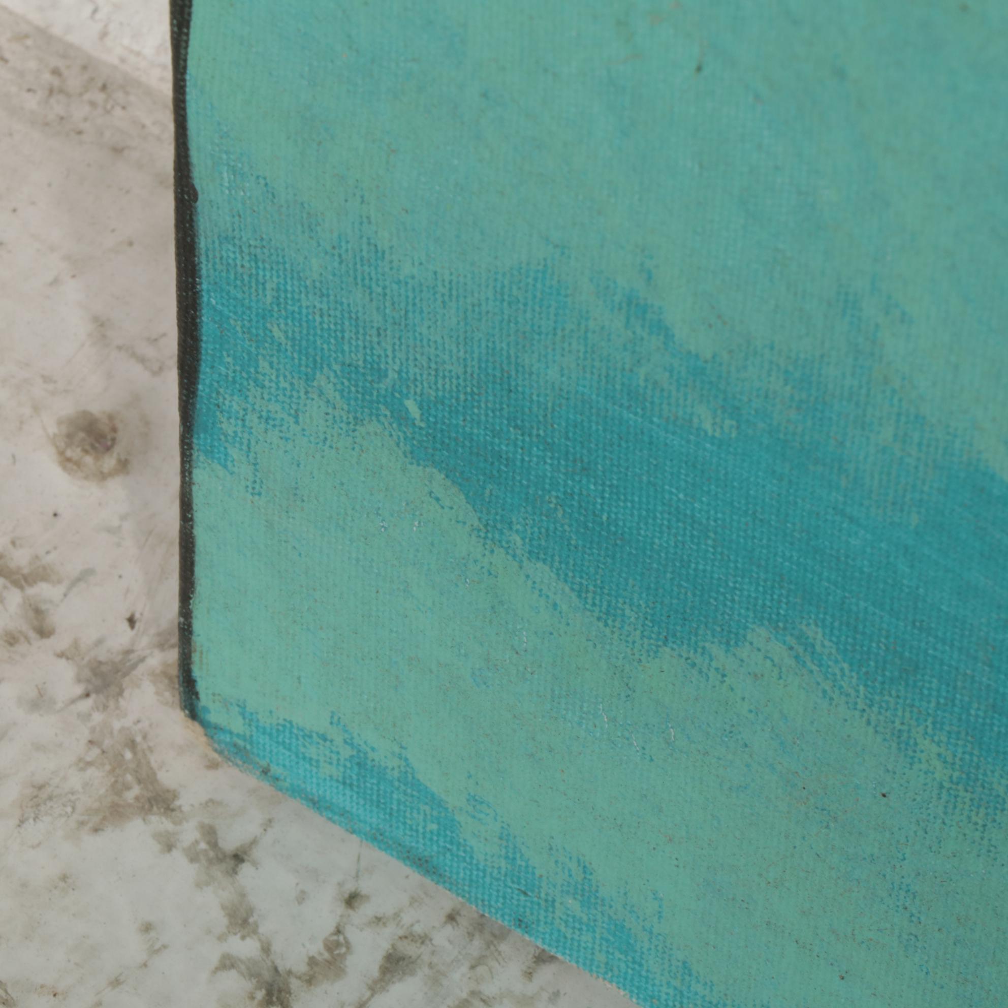 Folk Art Oil Painting of Flower, Late 20th Century