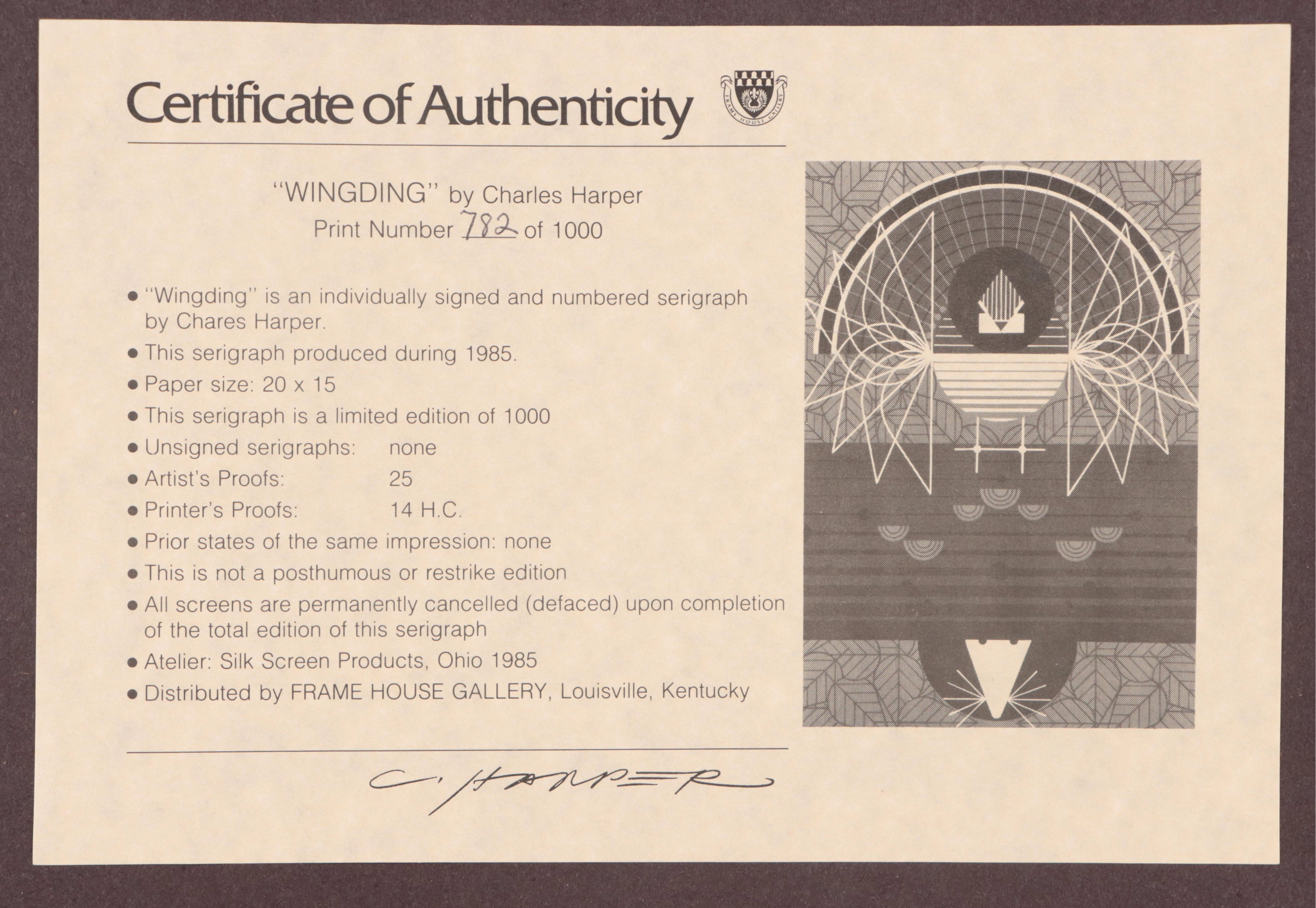 Charley Harper Serigraph "Wingding," 1985