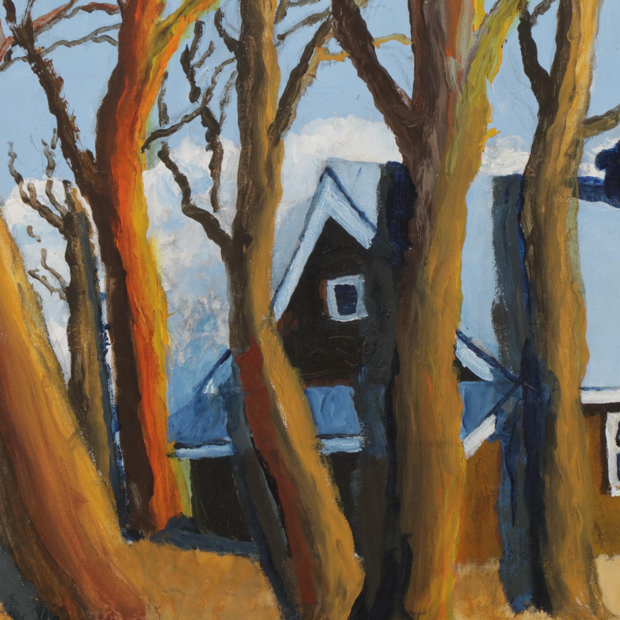 Charles Gelsleichter Acrylic Paintings of Rural Cottages, Circa 2000