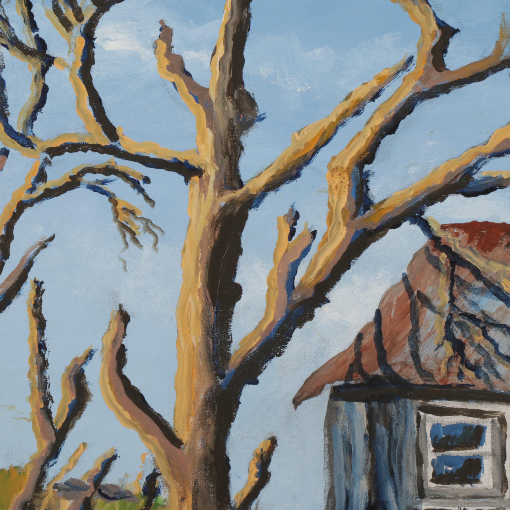 Charles Gelsleichter Acrylic Paintings of Rural Cottages, Circa 2000