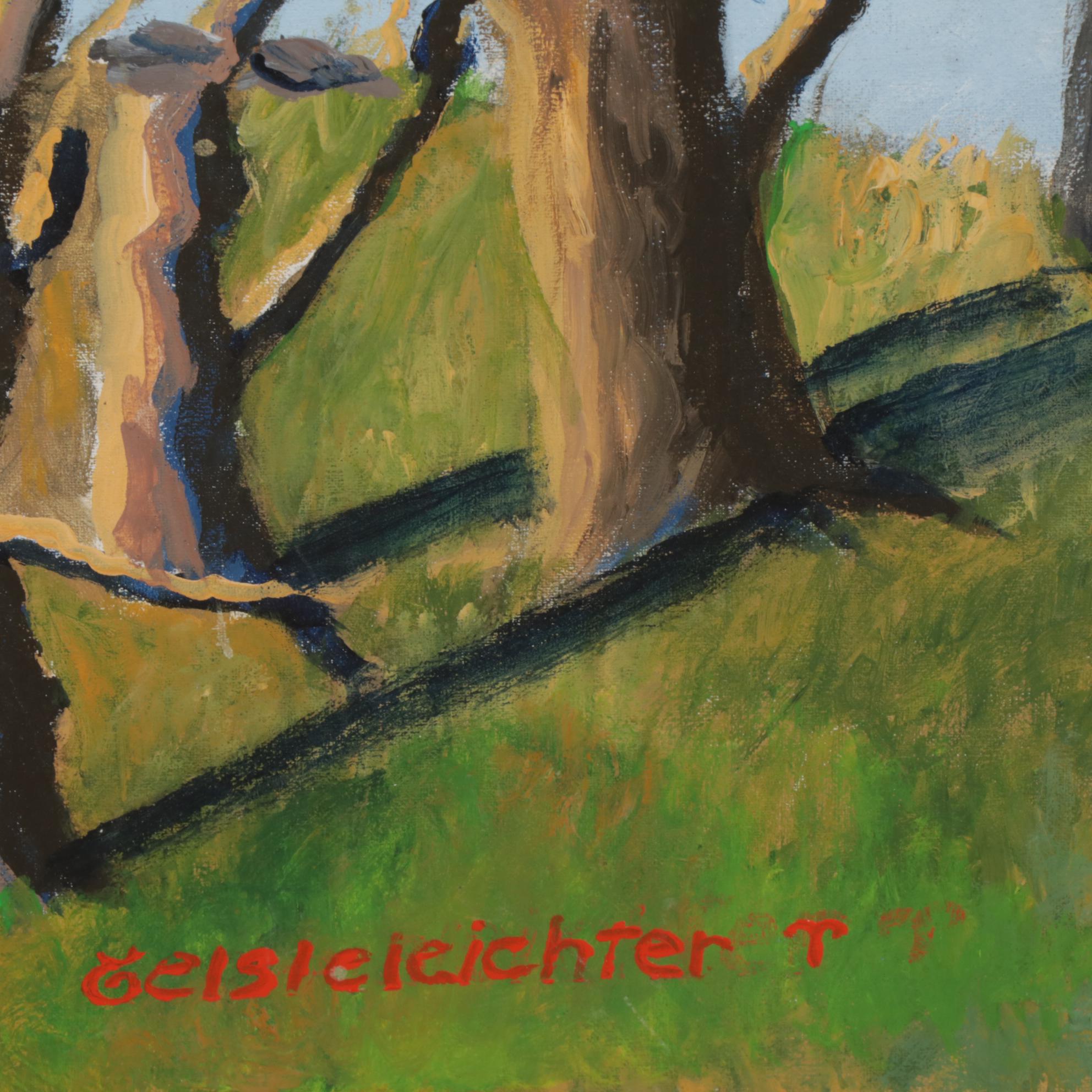 Charles Gelsleichter Acrylic Paintings of Rural Cottages, Circa 2000