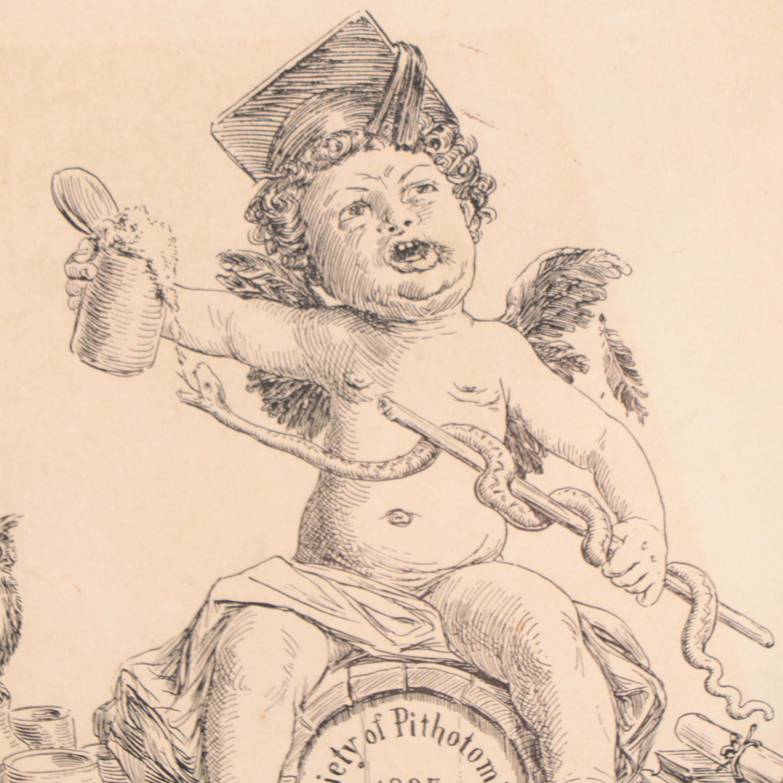 Max Broedel Lithograph "Society of Pithotomists 1897," Circa 1897