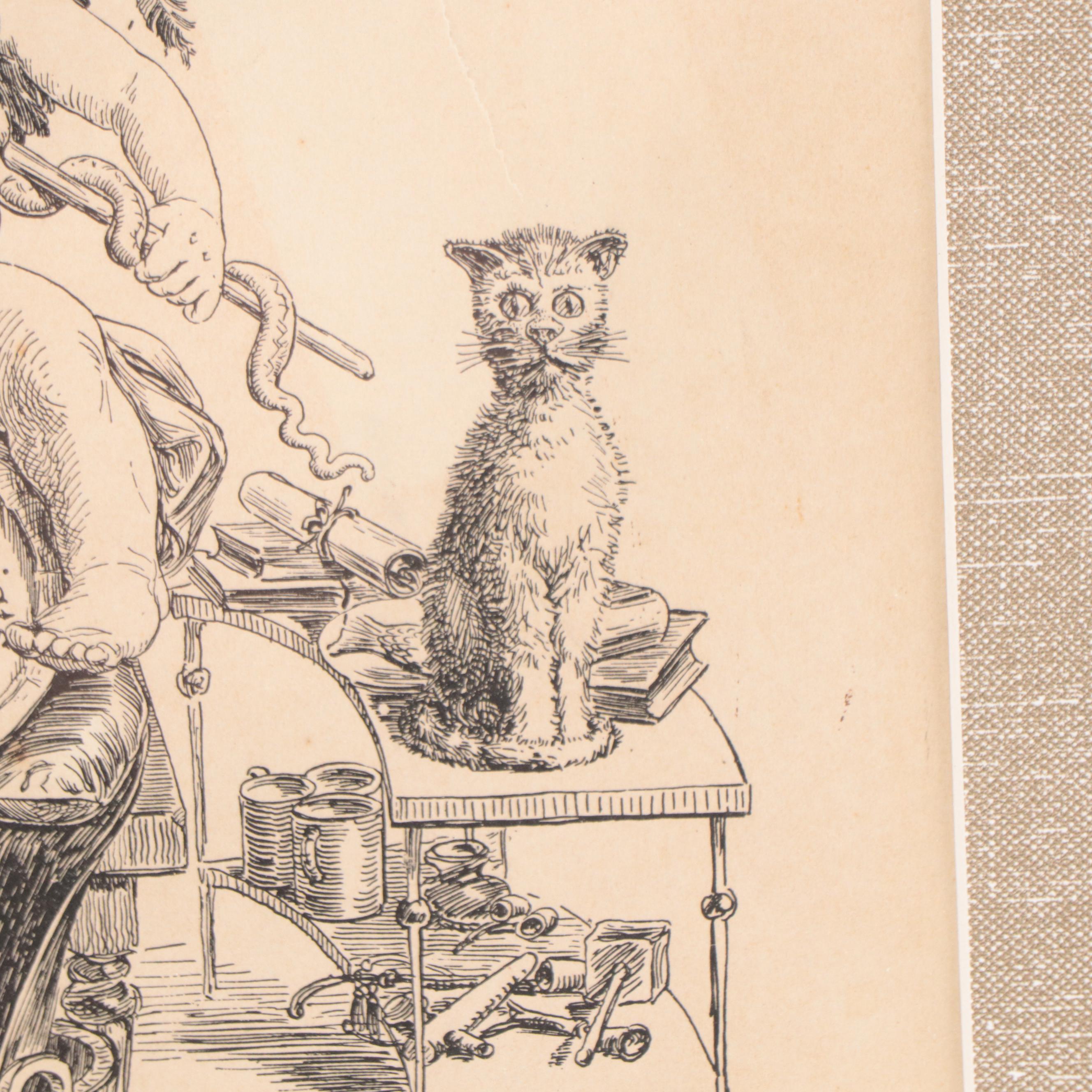 Max Broedel Lithograph "Society of Pithotomists 1897," Circa 1897