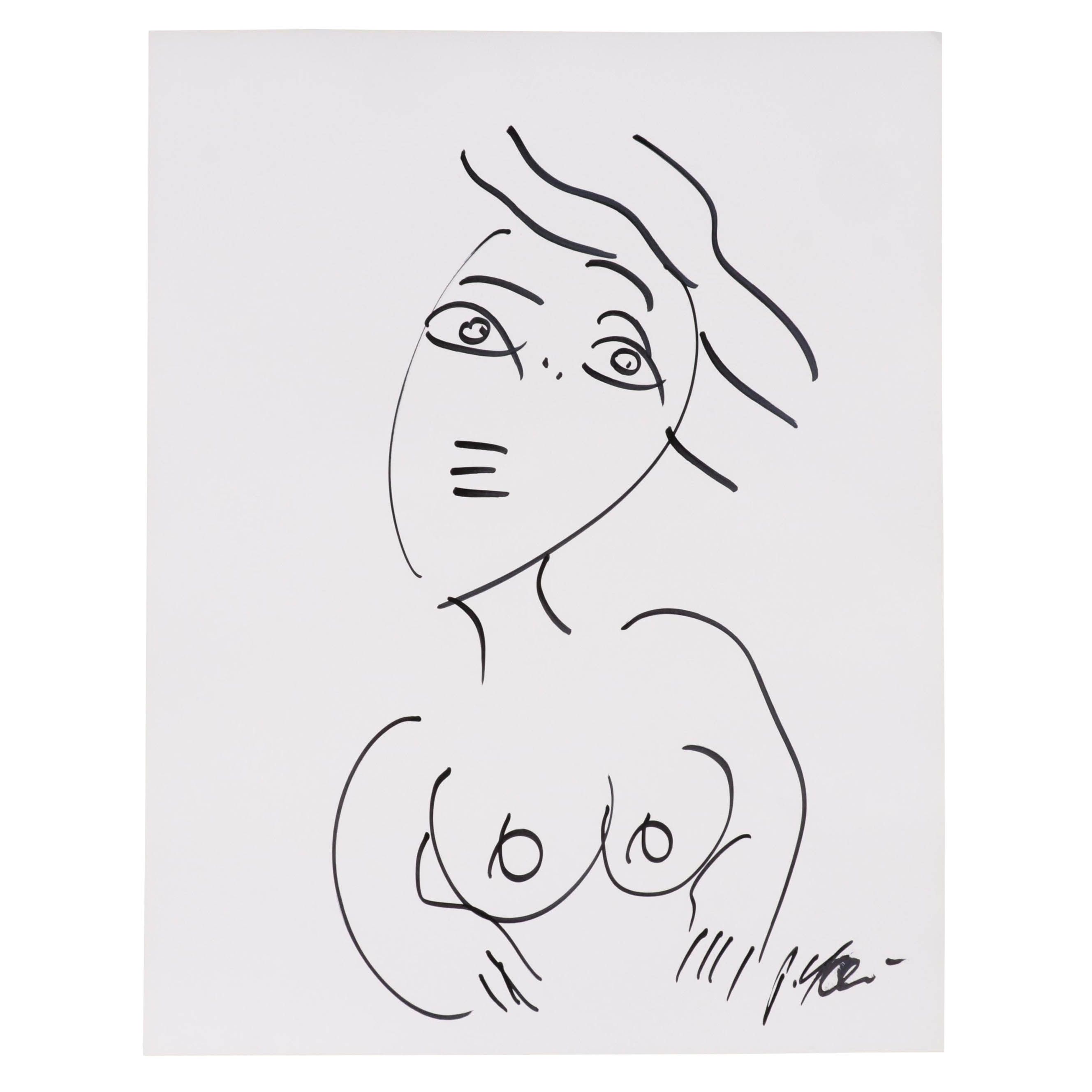 Peter Keil Abstract Ink Portrait Drawing