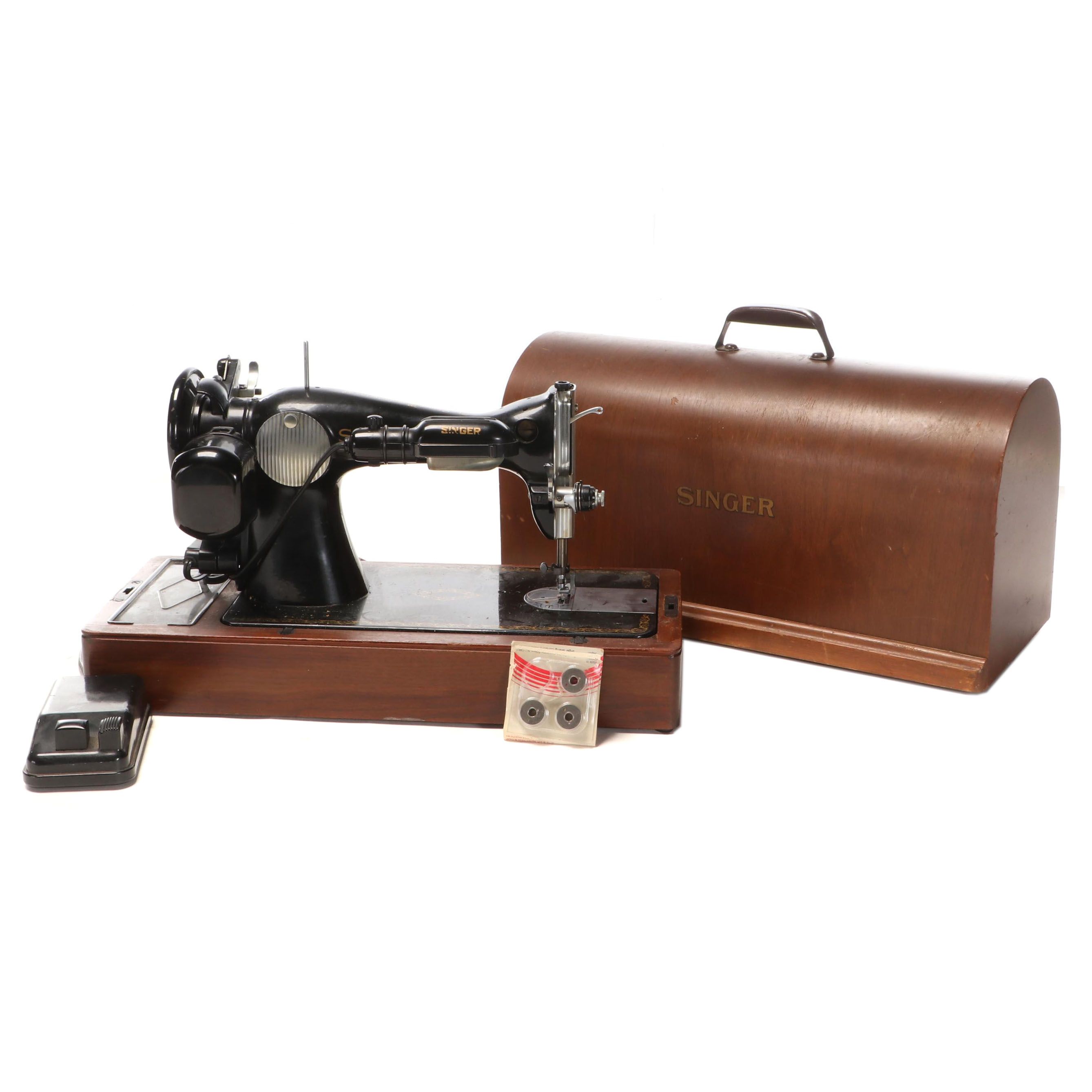 Singer Sewing Machine with Bentwood Case, 1952