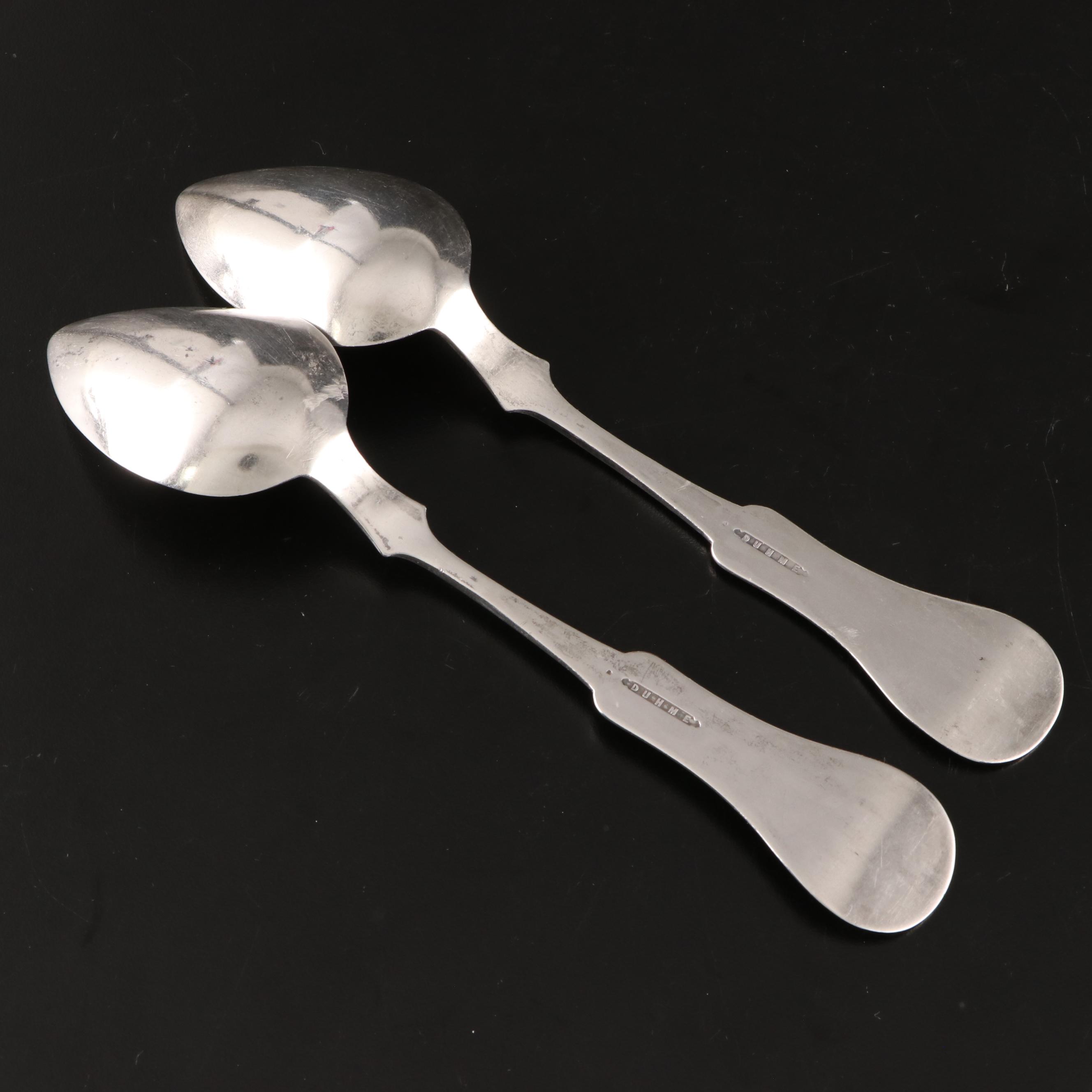 Duhme Coin Silver Serving Spoons with S. Kirk & Son and Other Sterling Flatware