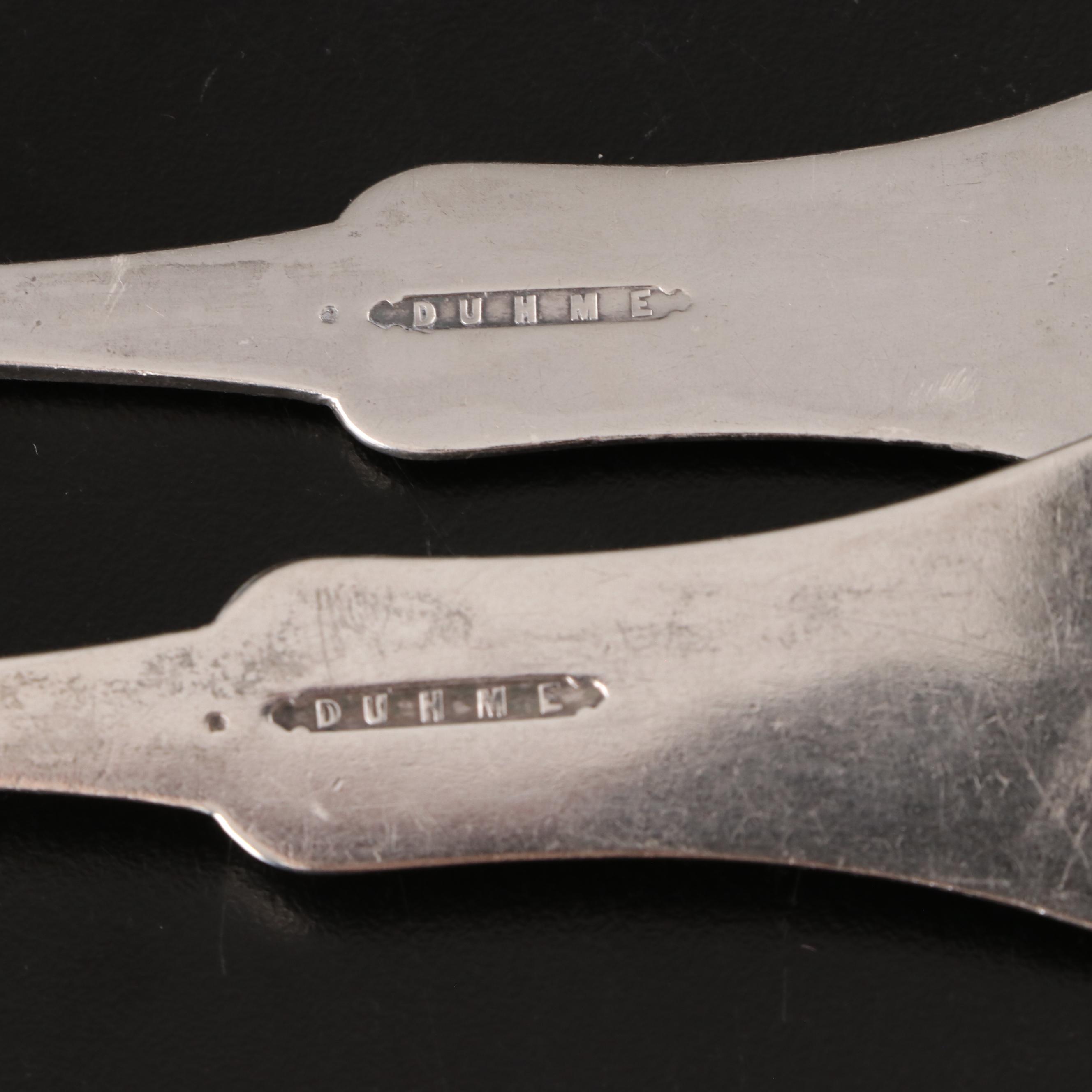 Duhme Coin Silver Serving Spoons with S. Kirk & Son and Other Sterling Flatware