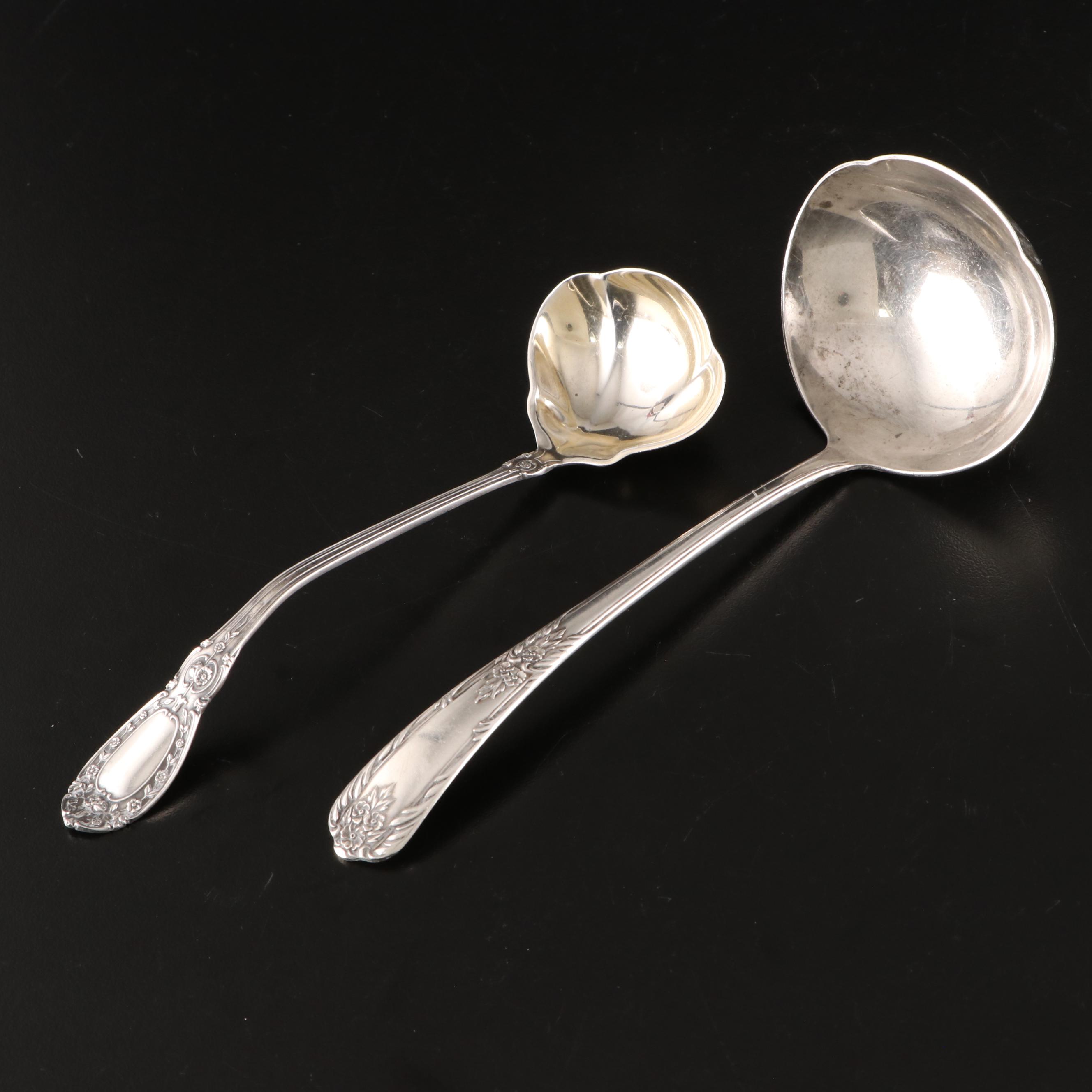 Duhme Coin Silver Serving Spoons with S. Kirk & Son and Other Sterling Flatware