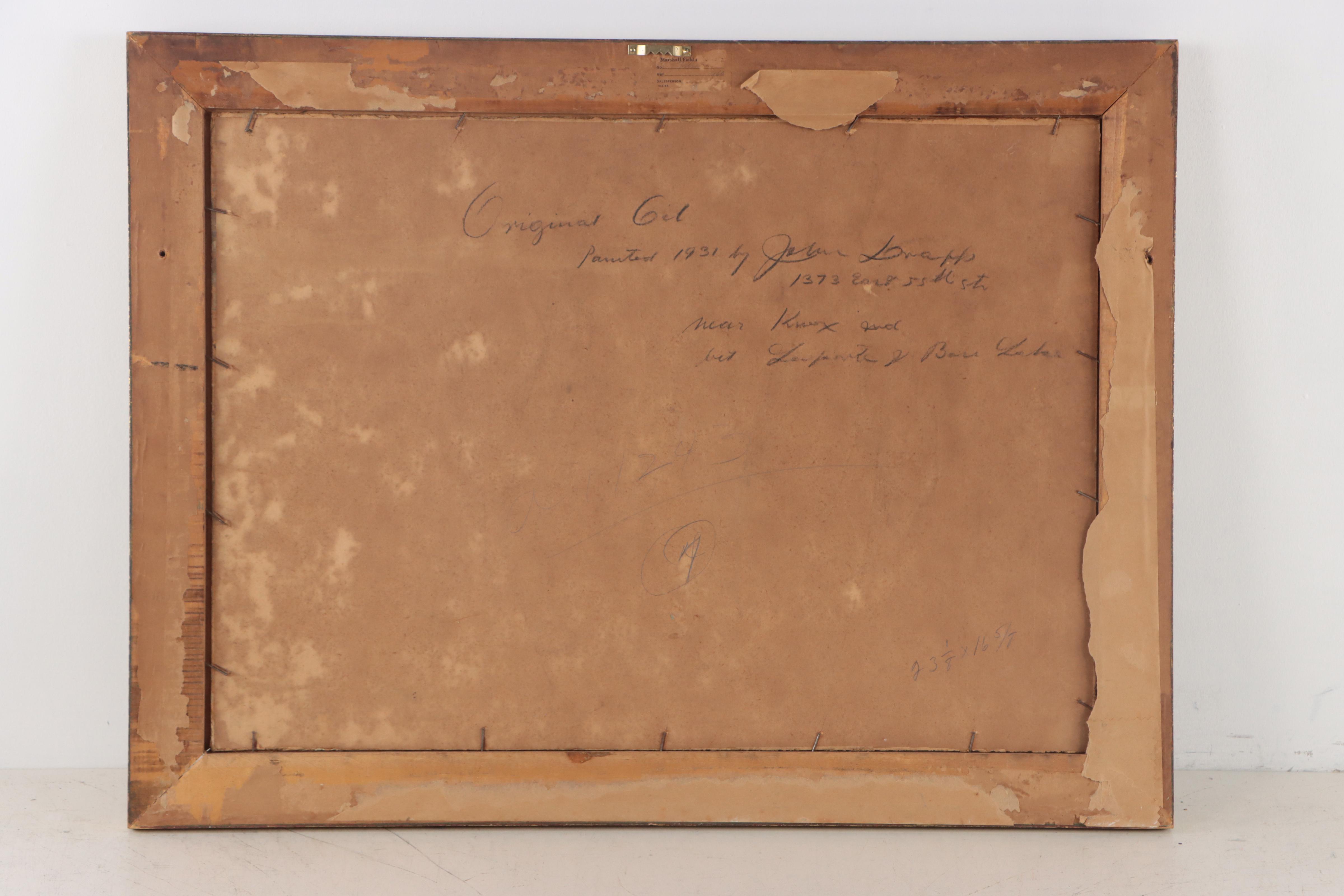 John Drapp Landscape Oil Painting, 1931