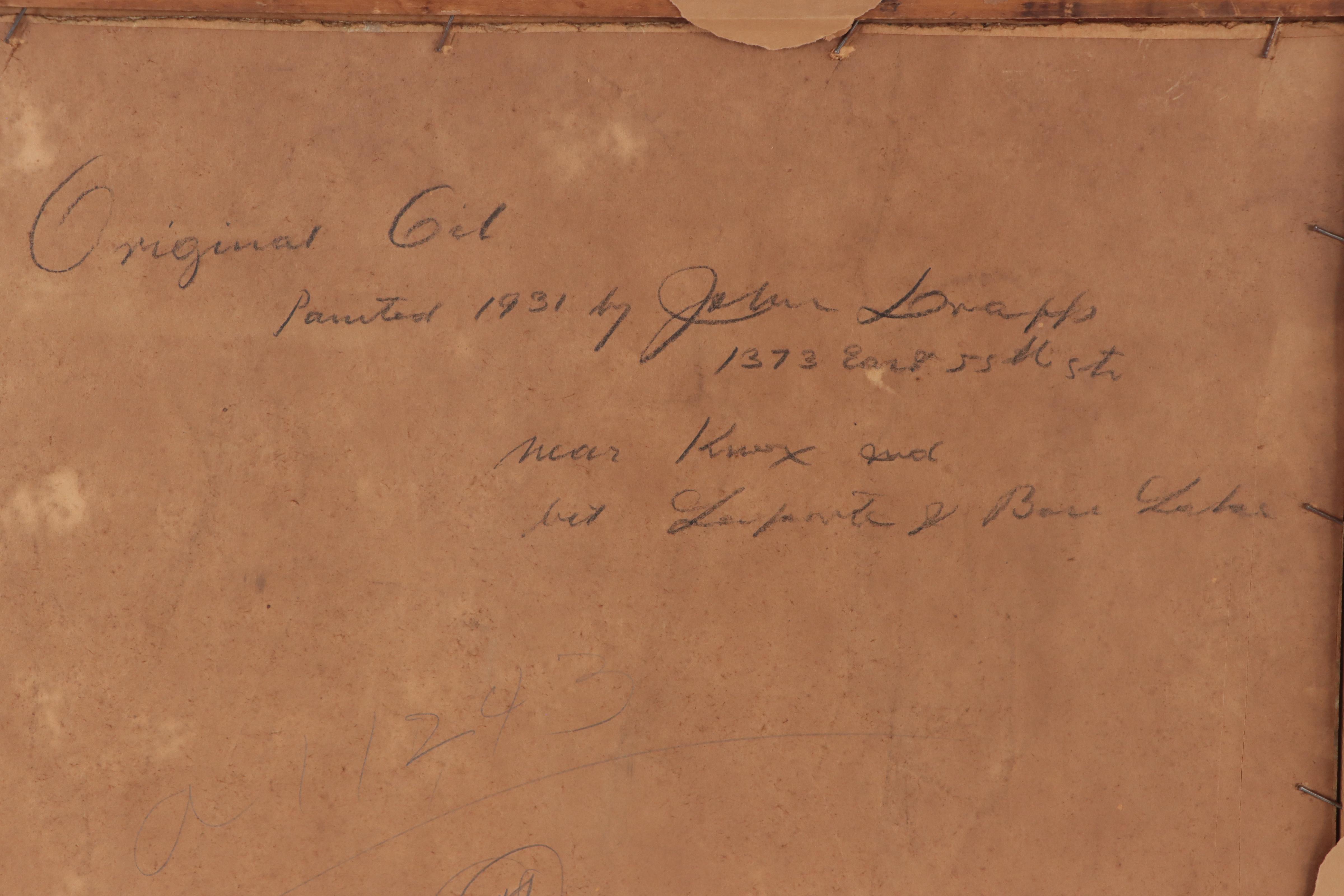 John Drapp Landscape Oil Painting, 1931