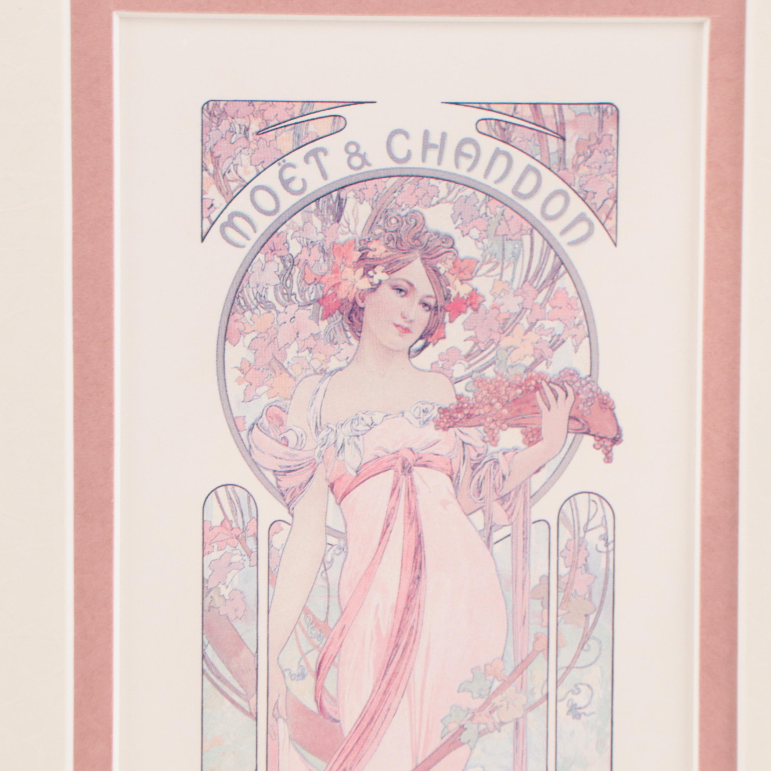 Halftone After Alphonse Mucha "Moët & Chandon Champagne White Star"