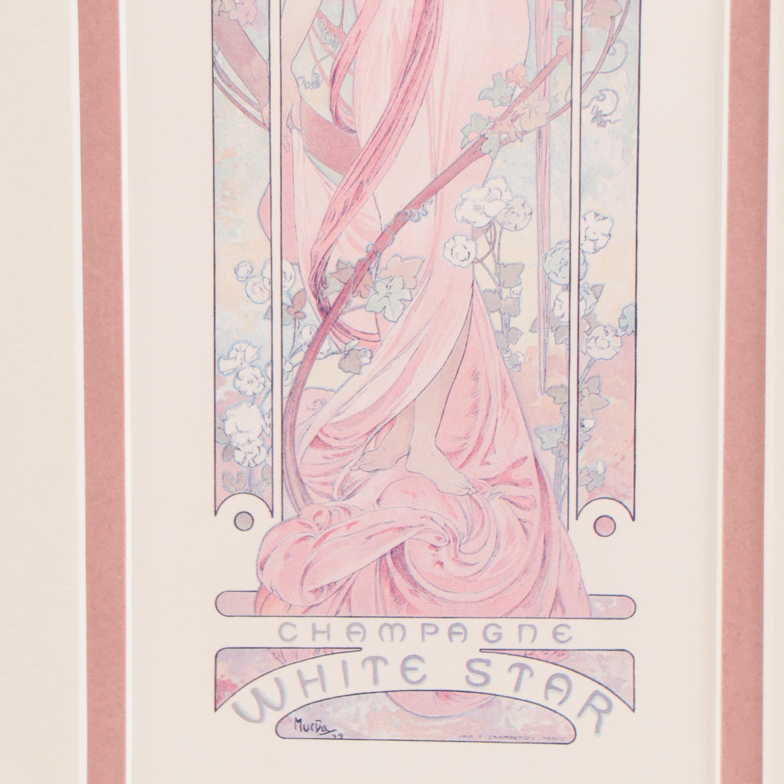 Halftone After Alphonse Mucha "Moët & Chandon Champagne White Star"