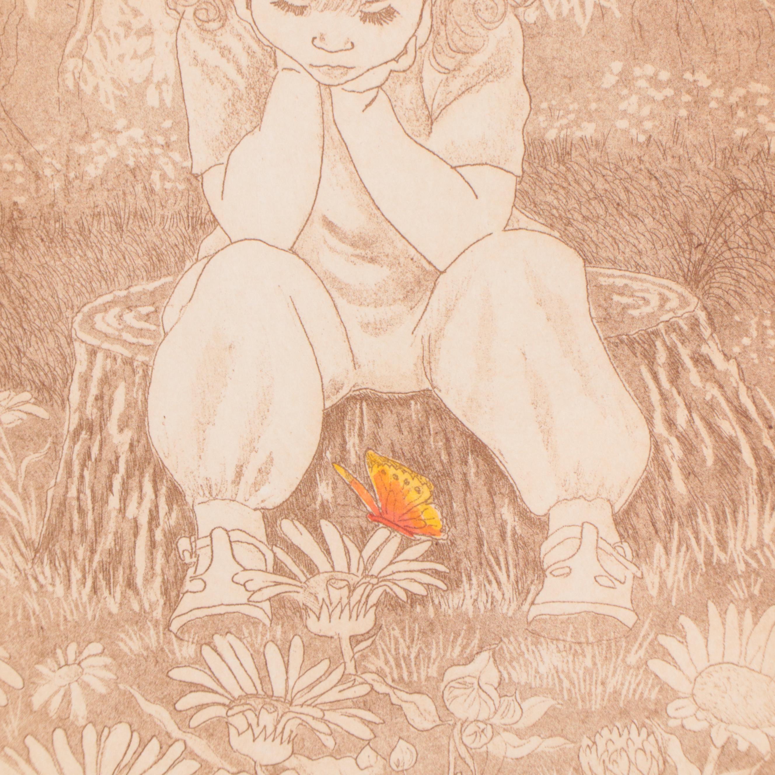 Miriam Ecker Sanguine Etching "Entrancement"