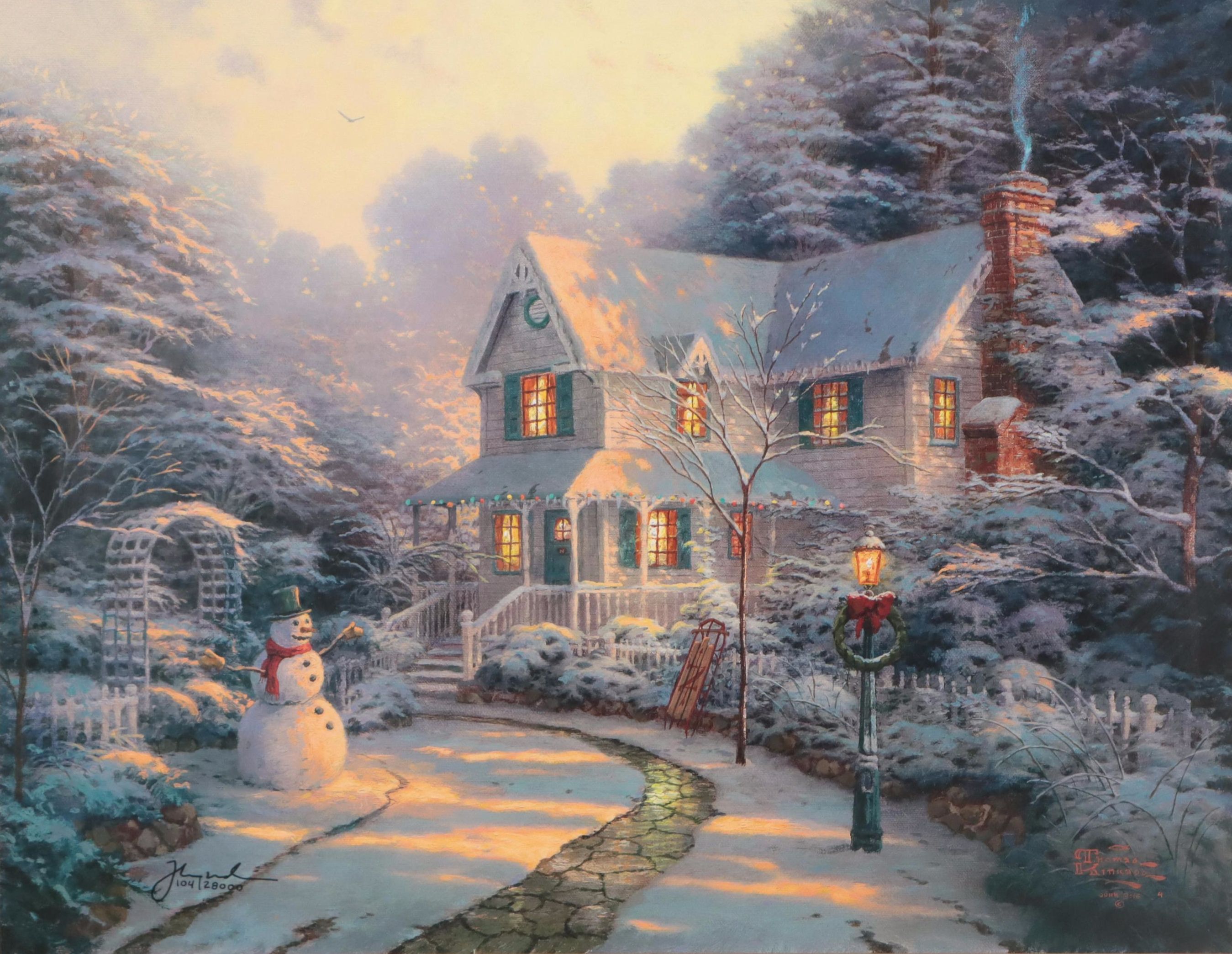 Thomas Kinkade Offset Lithograph "The Night Before Christmas"