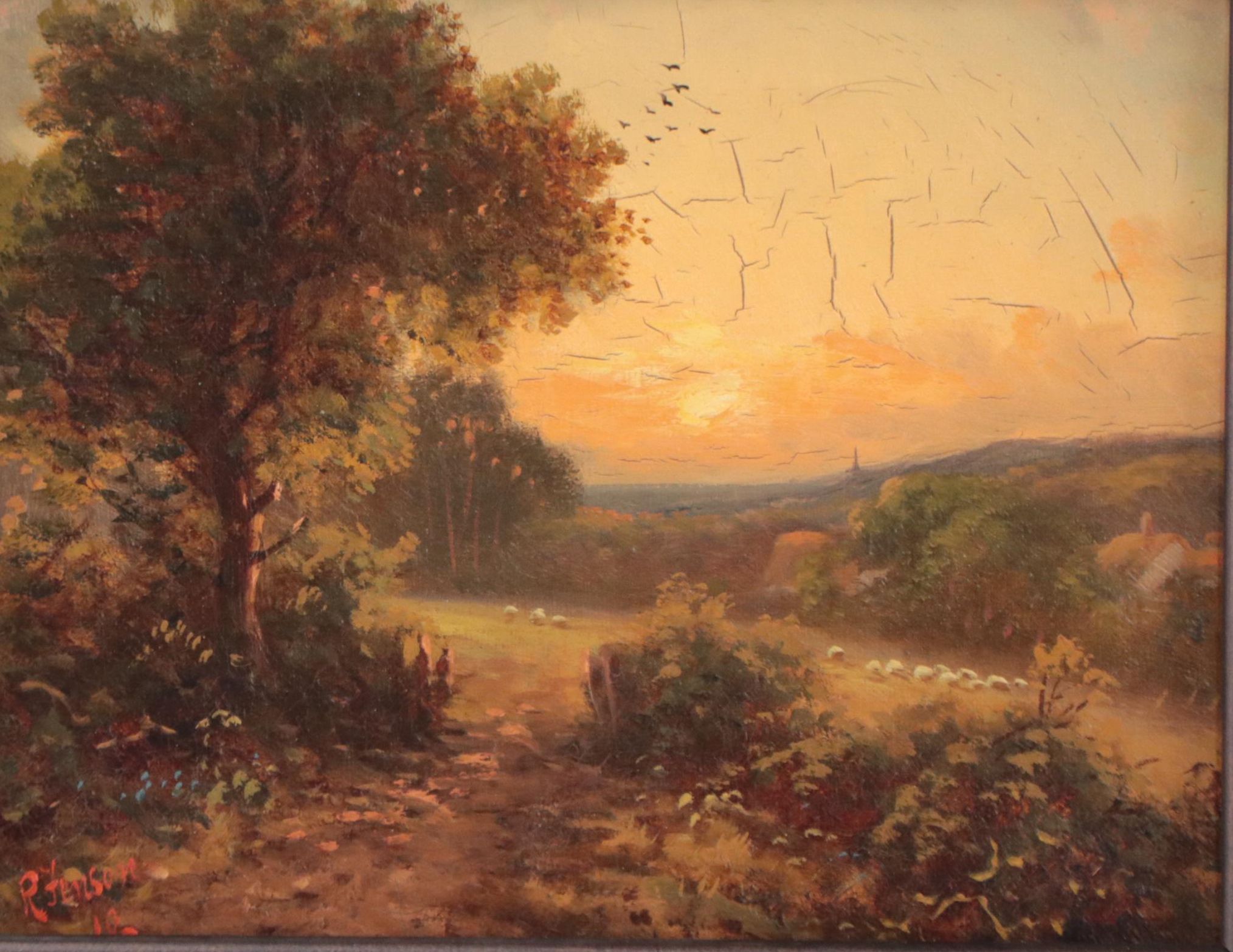 Robert Robin Fenson Oil Painting of Bucolic Landscape