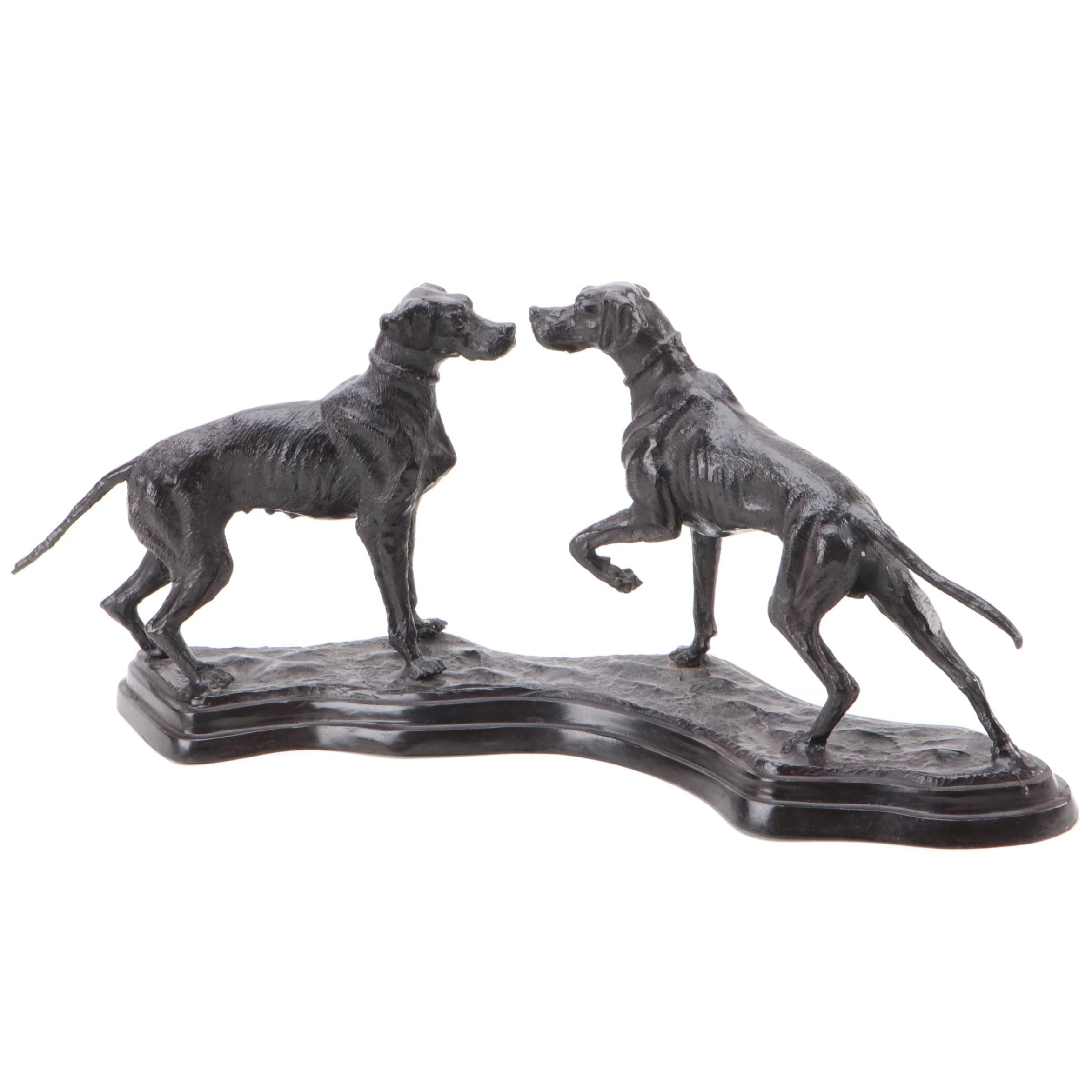 Maitland Smith Cast Metal Retrievers Figurine