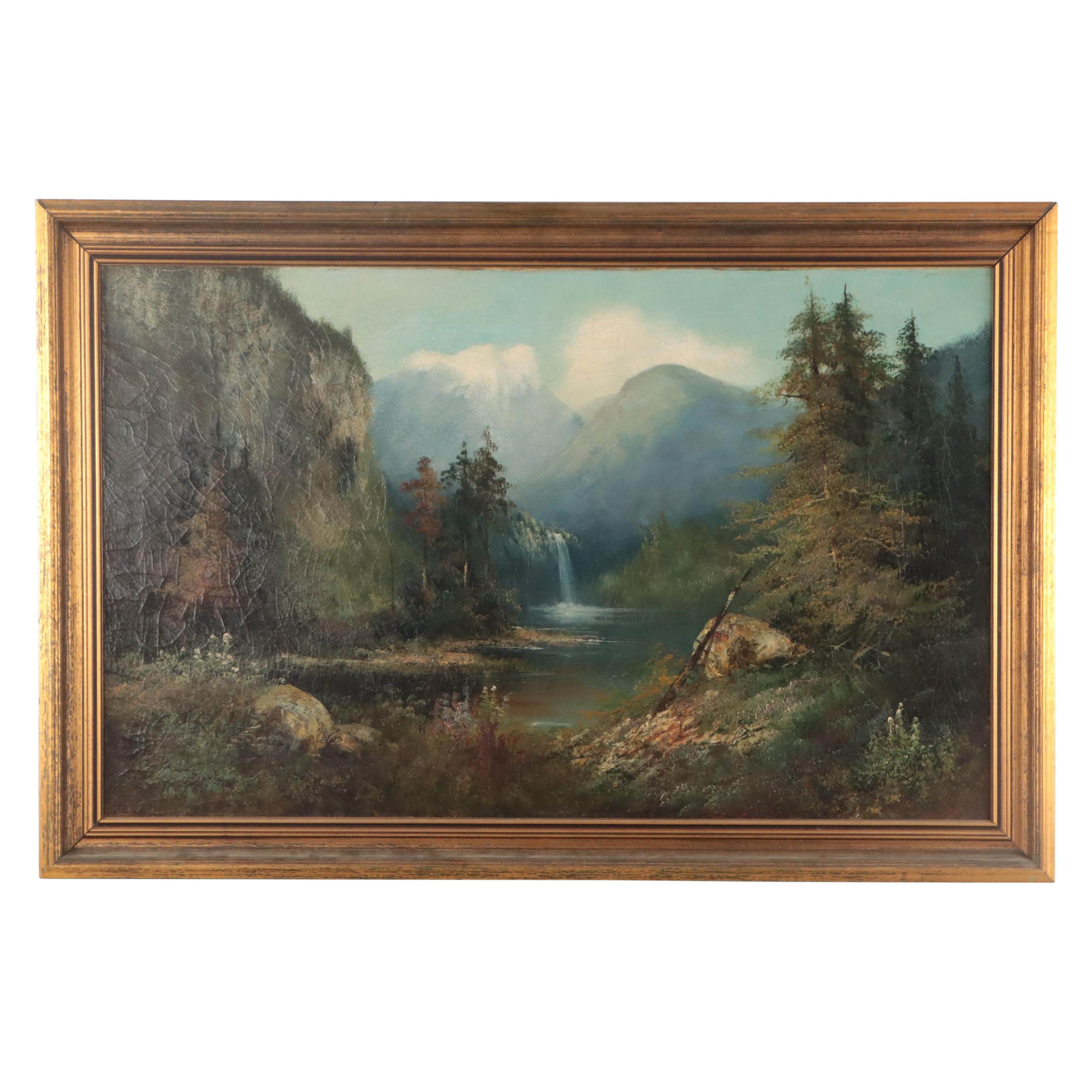 European School Landscape Oil Painting, Circa 1900