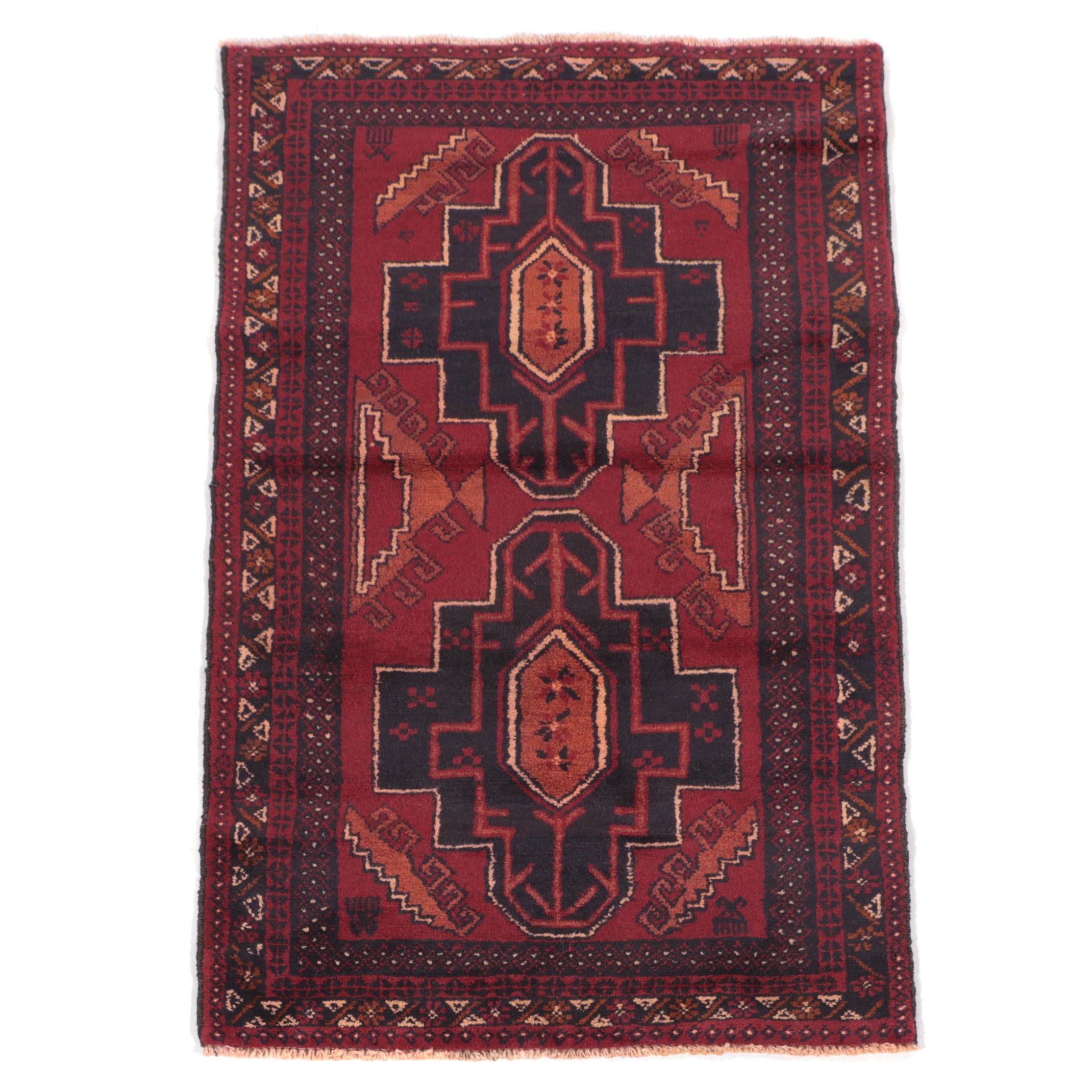 2'8 x 4'8 Hand-Knotted Afghan Taimani Accent Rug