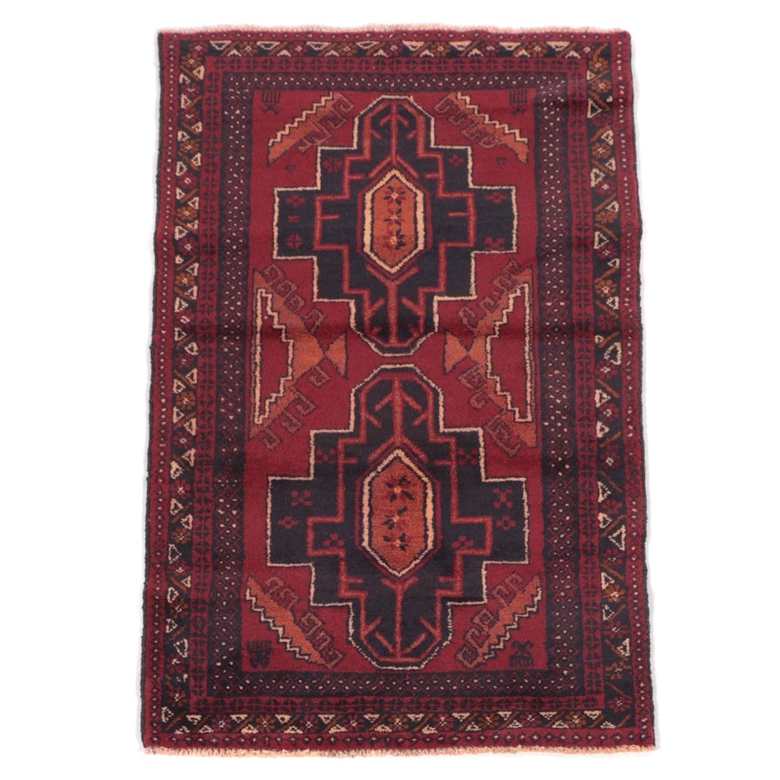 2'8 x 4'8 Hand-Knotted Afghan Taimani Accent Rug