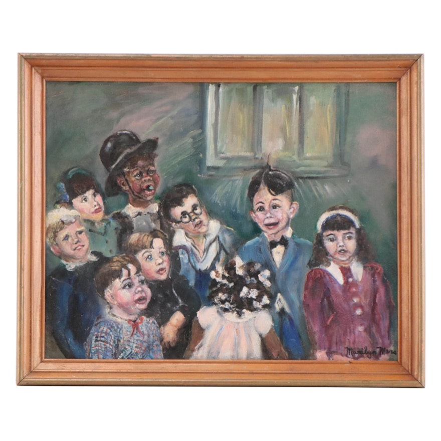 Marilyn Mars Oil Painting of Little Rascals Characters