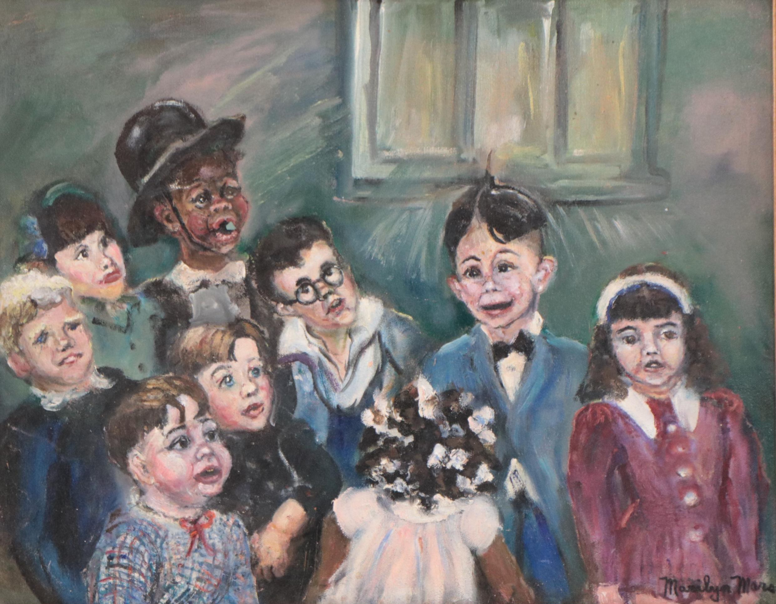 Marilyn Mars Oil Painting of Little Rascals Characters