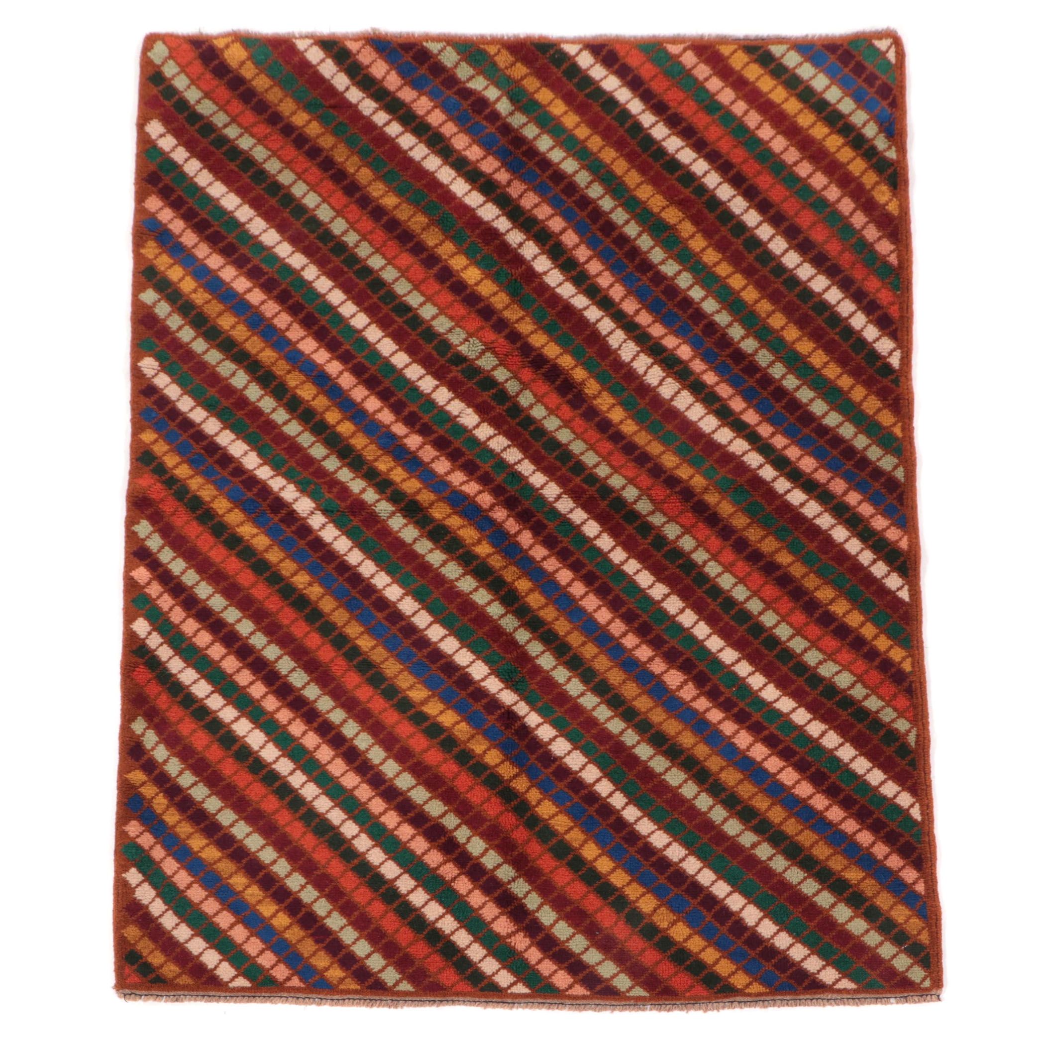 4' x 6'2 Hand-Knotted Indo-Persian Gabbeh Area Rug