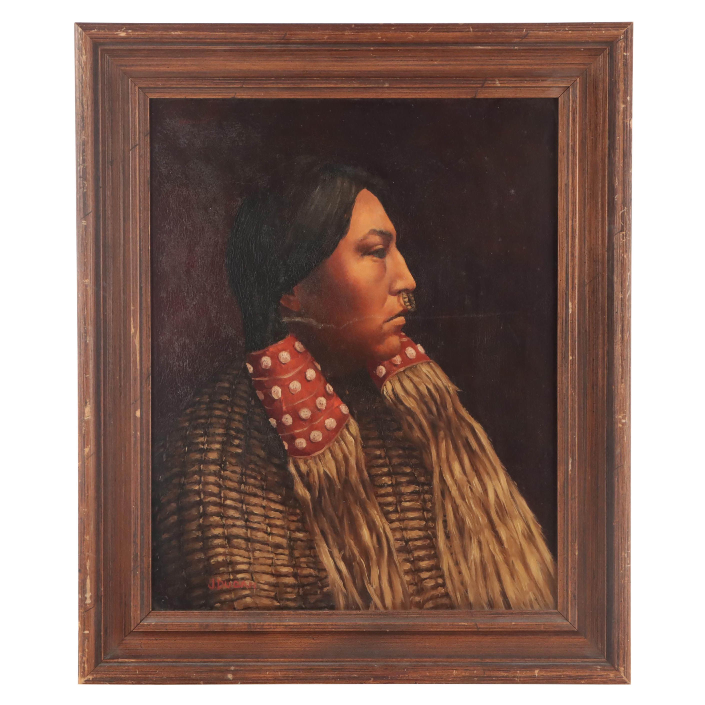 John Dugan Oil Painting "Hesquiaht Squaw," Mid to Late 20th Century