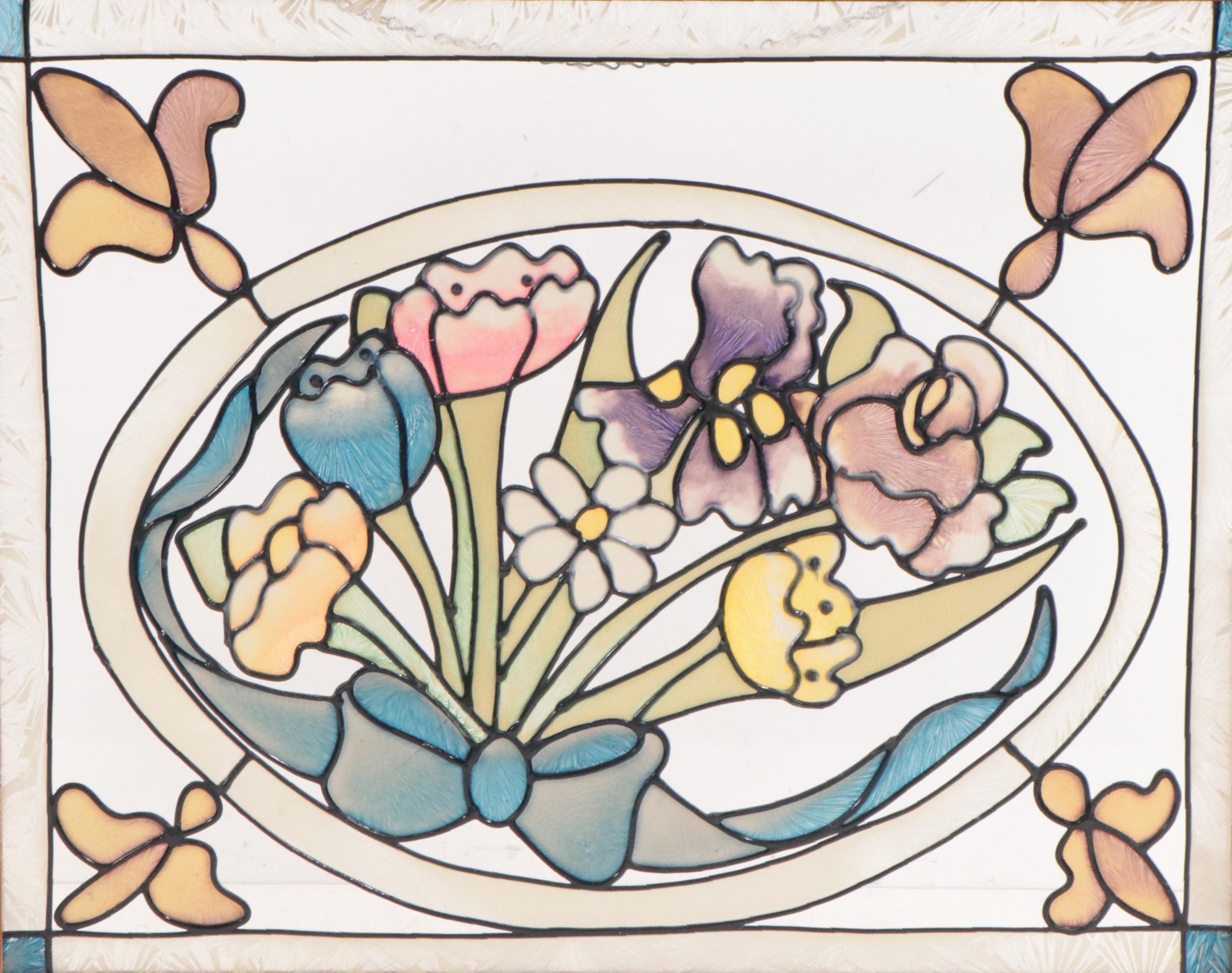 Floral Bouquet Stained Glass Hanging Pane