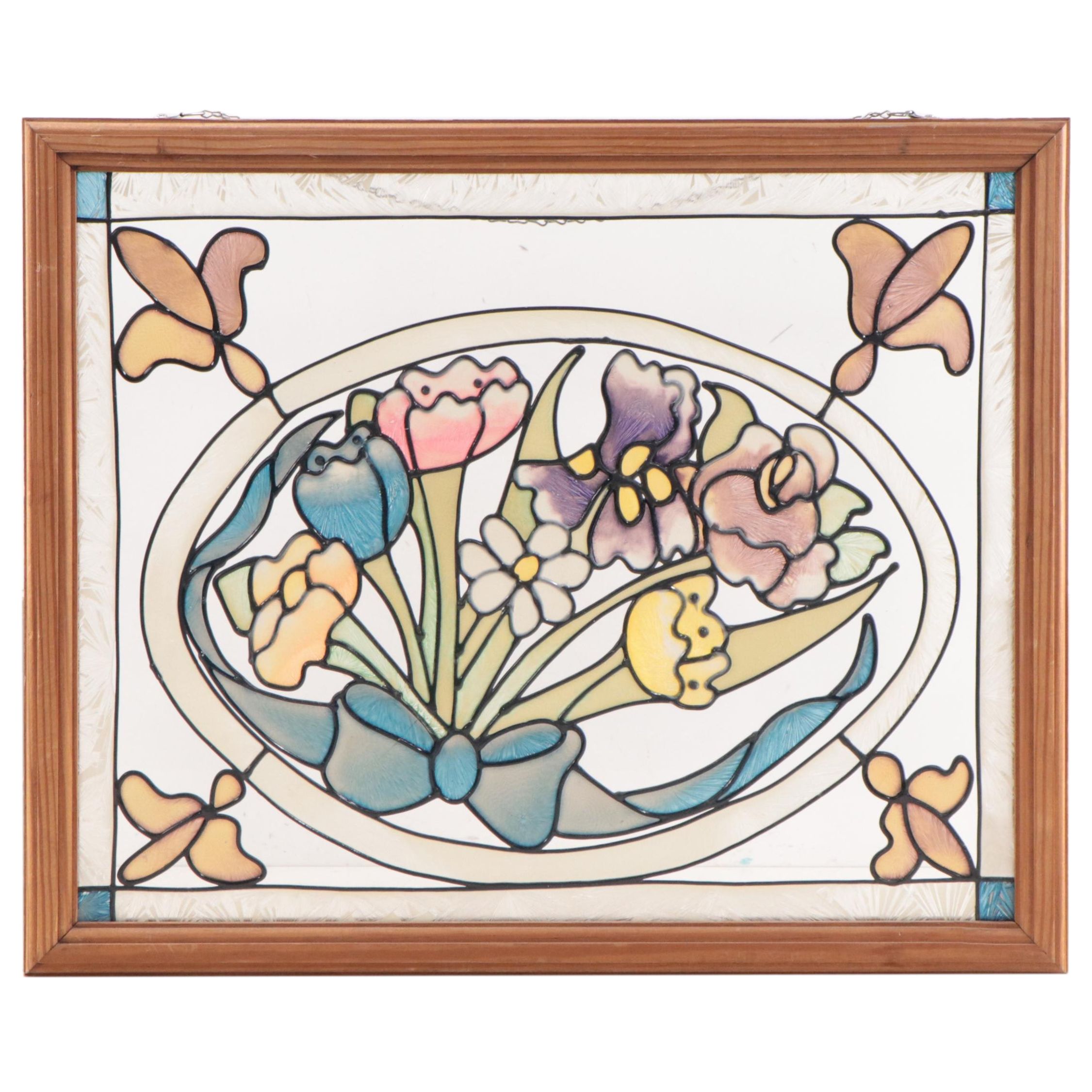 Floral Bouquet Stained Glass Hanging Pane