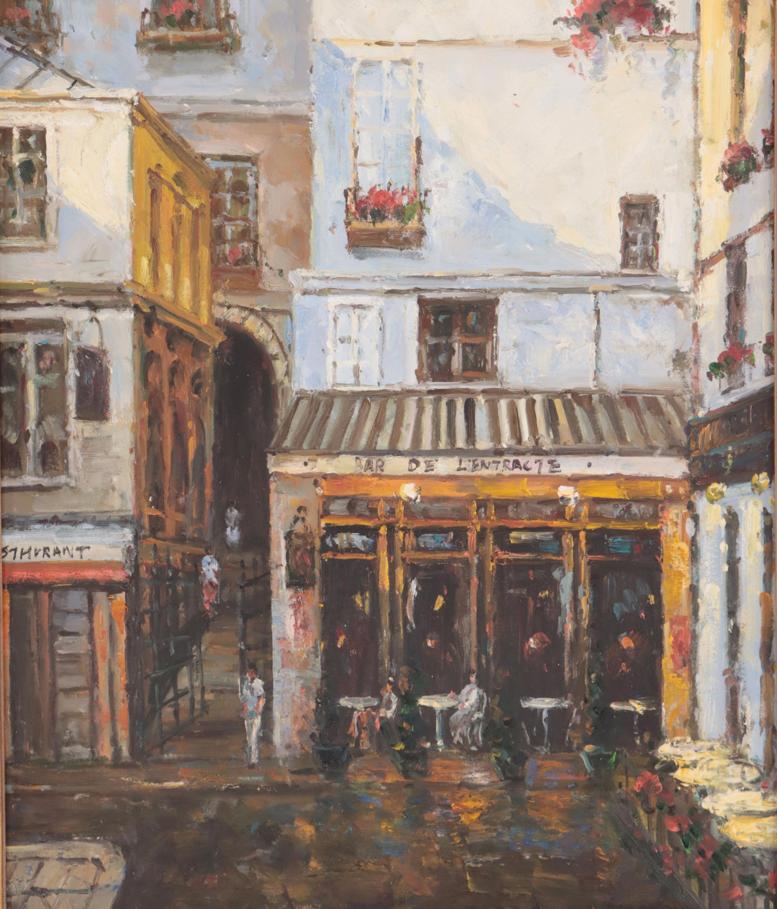 Parisian Street Scene Oil Painting, 21st Century