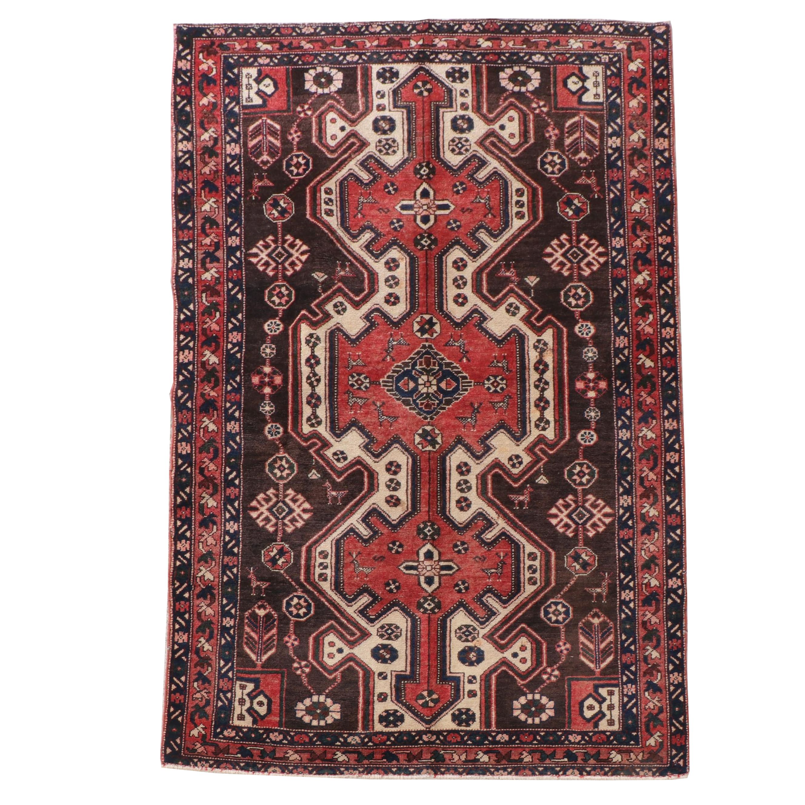 4'7 x 6'11 Hand-Knotted Persian Sirjan Area Rug