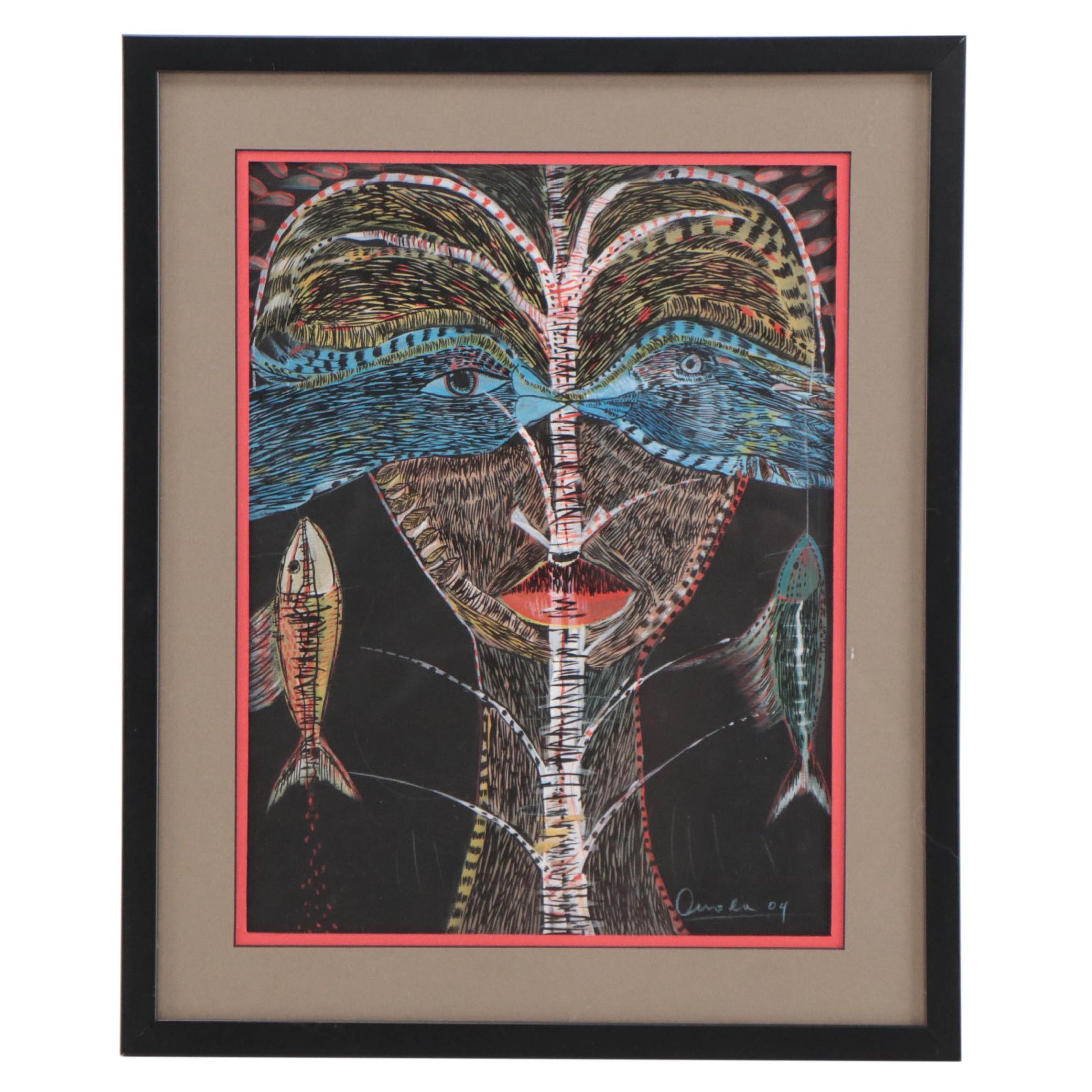 Stylized Figurative Watercolor Painting, 2004