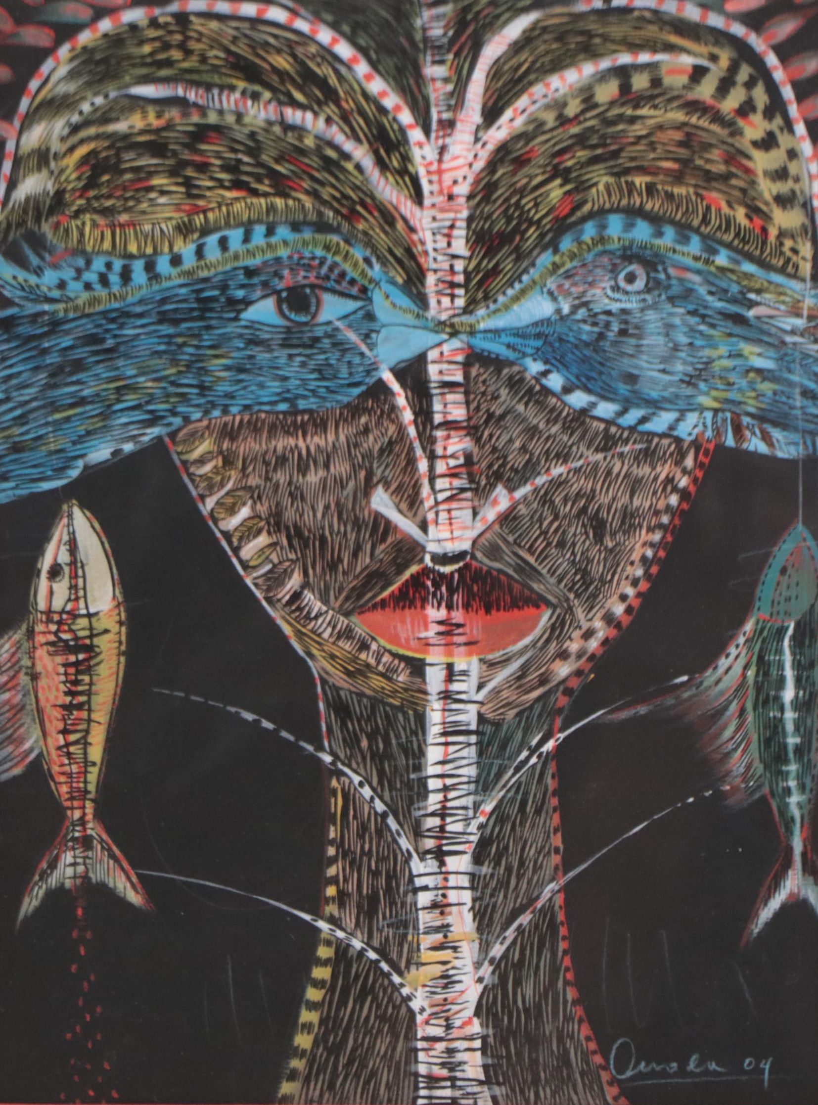 Stylized Figurative Watercolor Painting, 2004