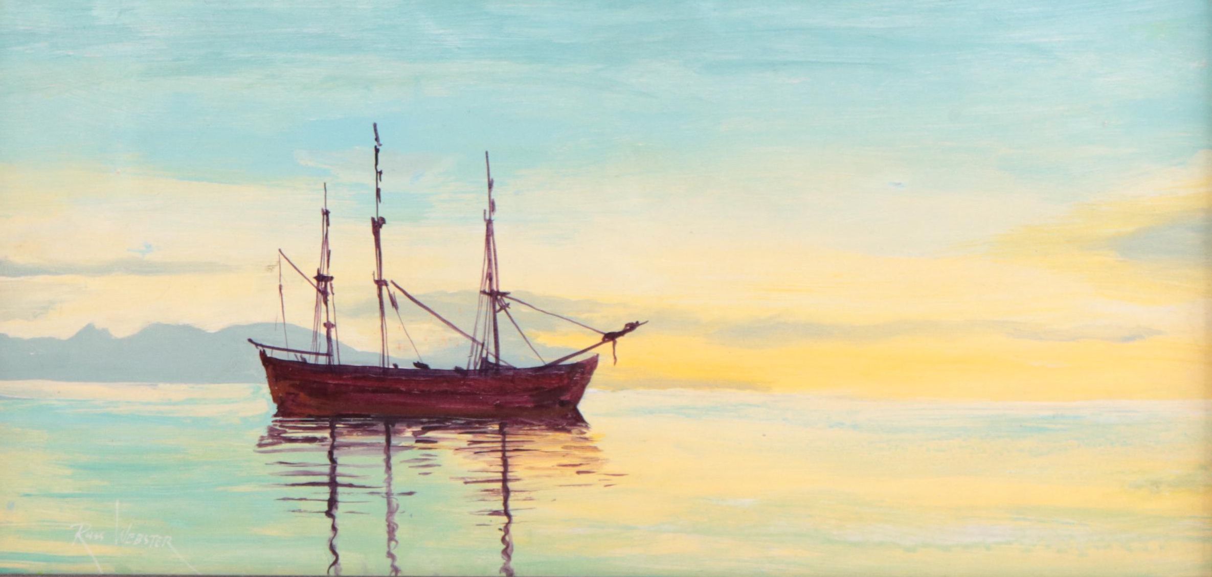 Russ Webster Oil Painting of Sailboat