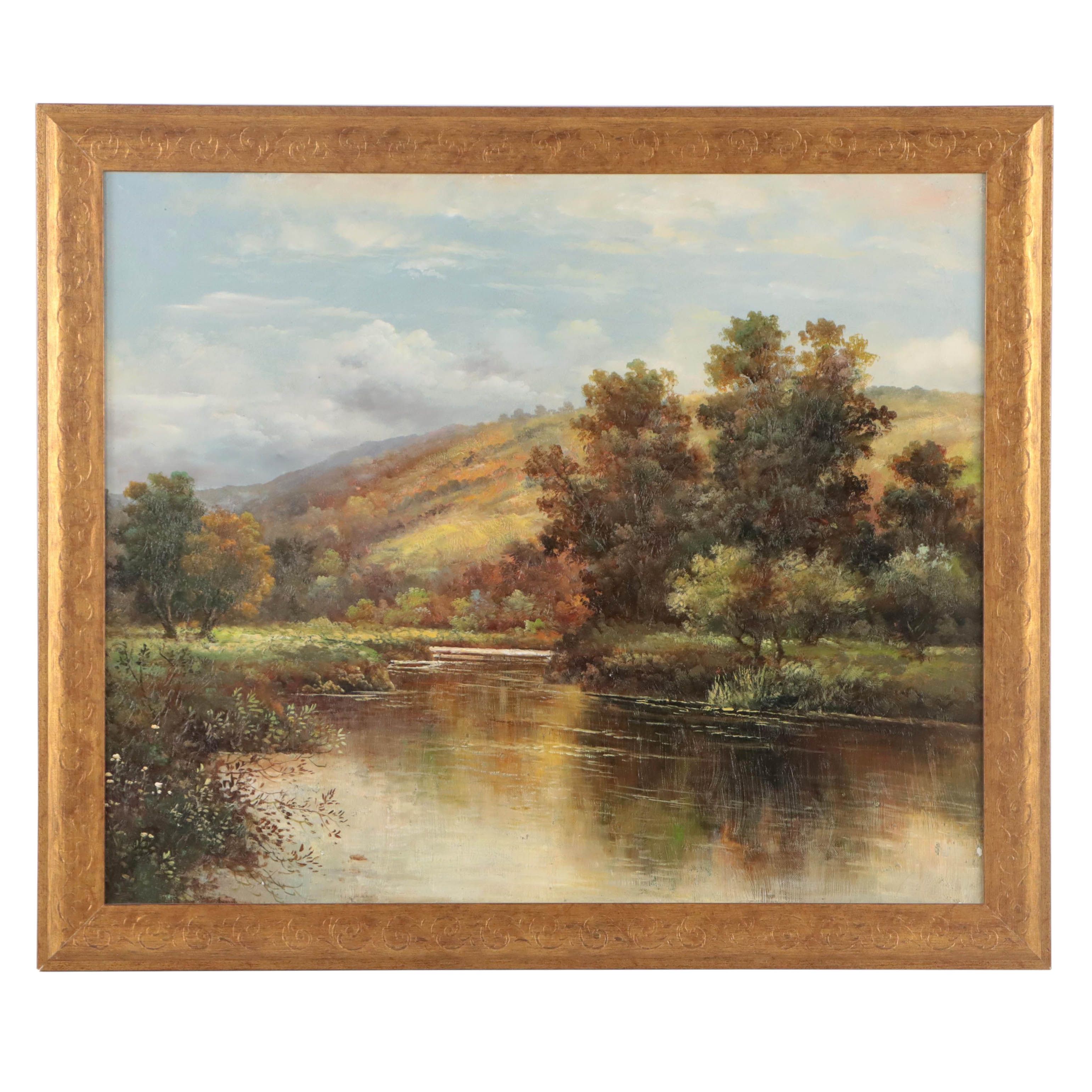 Landscape Oil Painting, Late 20th Century