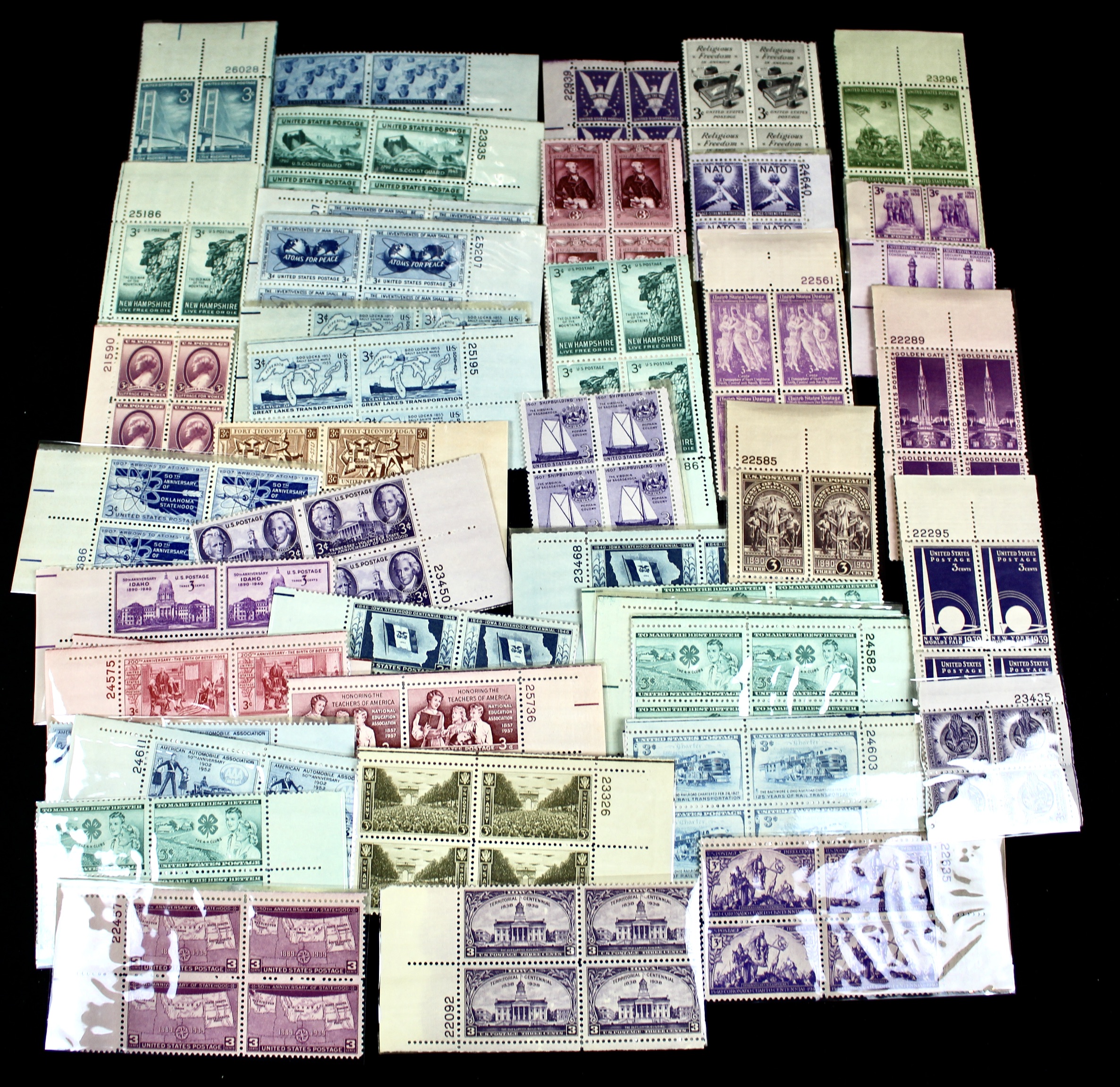 570 U.S. Postage Stamp Plate Blocks