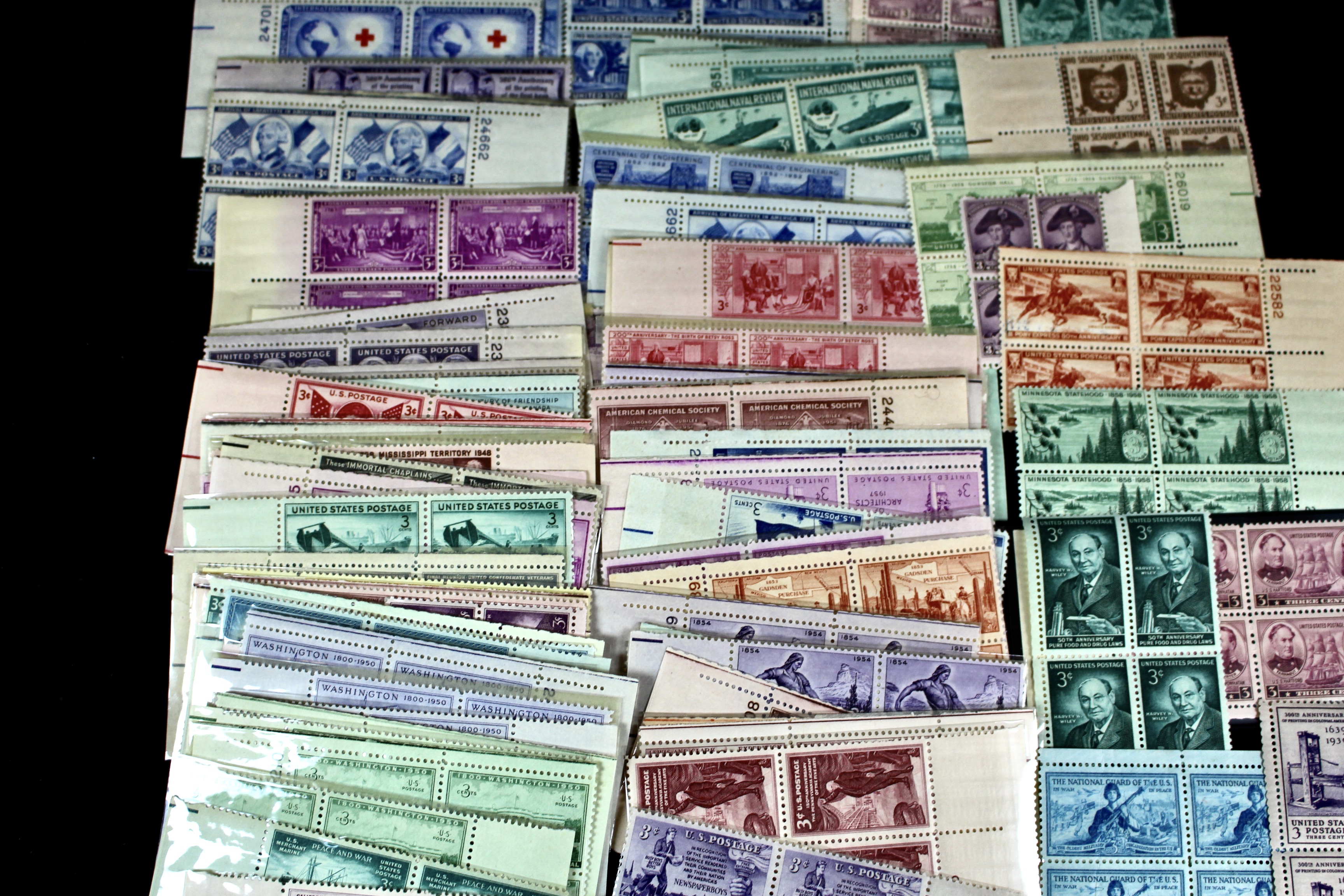 570 U.S. Postage Stamp Plate Blocks