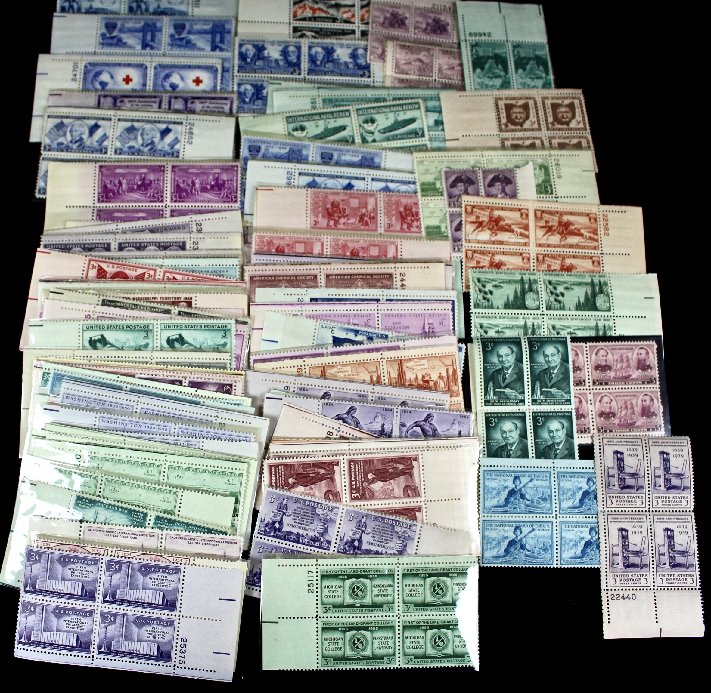 570 U.S. Postage Stamp Plate Blocks