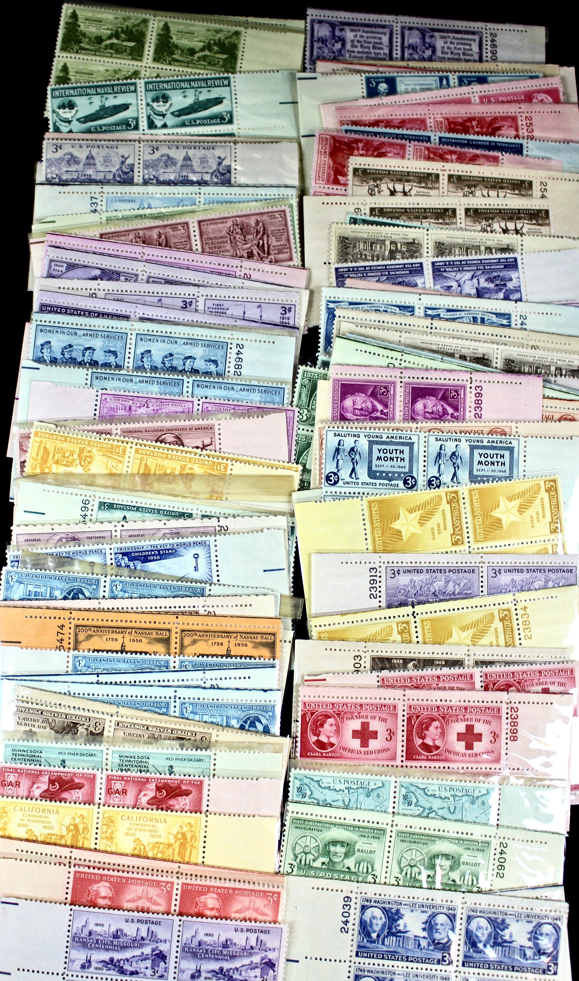 570 U.S. Postage Stamp Plate Blocks