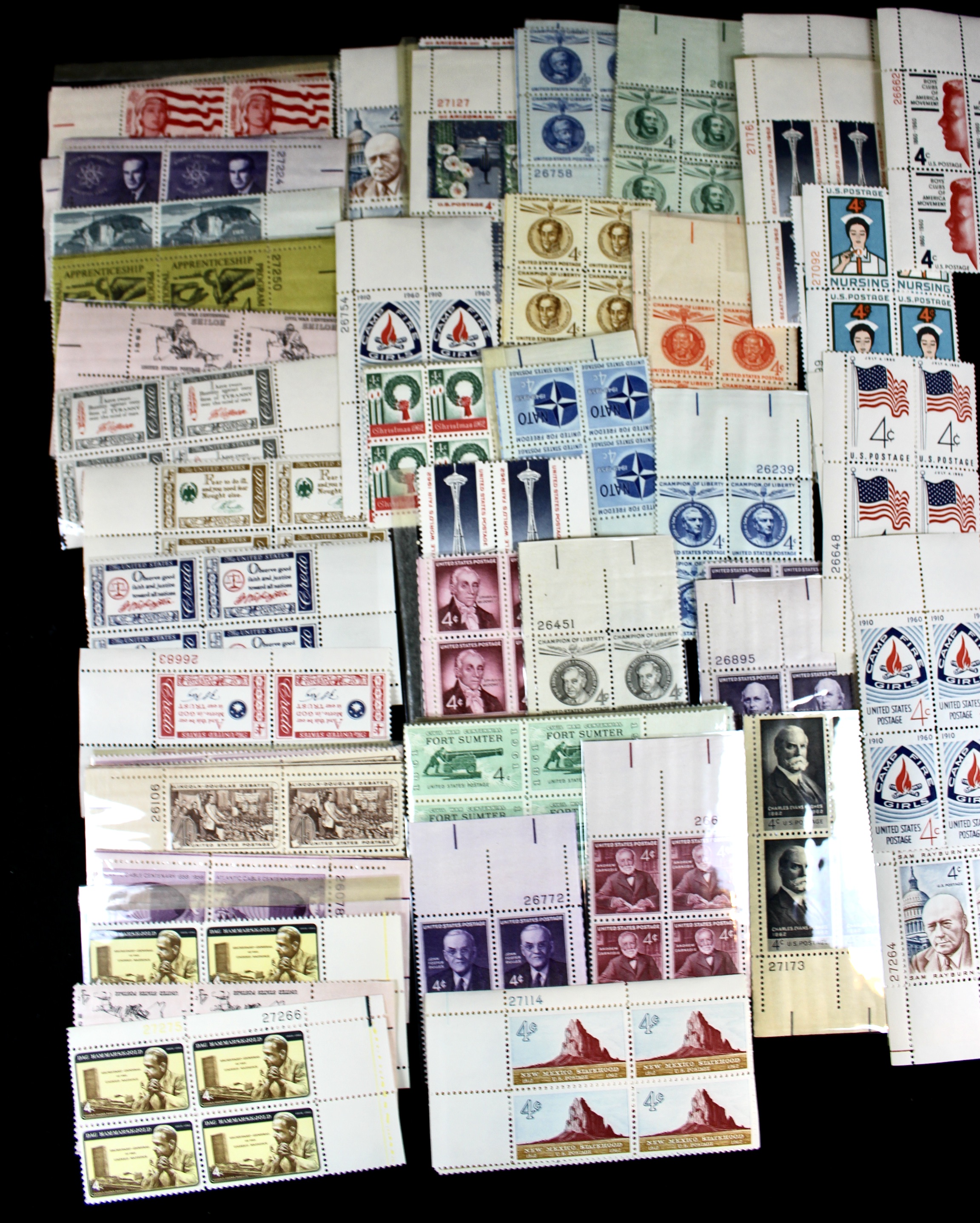 570 U.S. Postage Stamp Plate Blocks