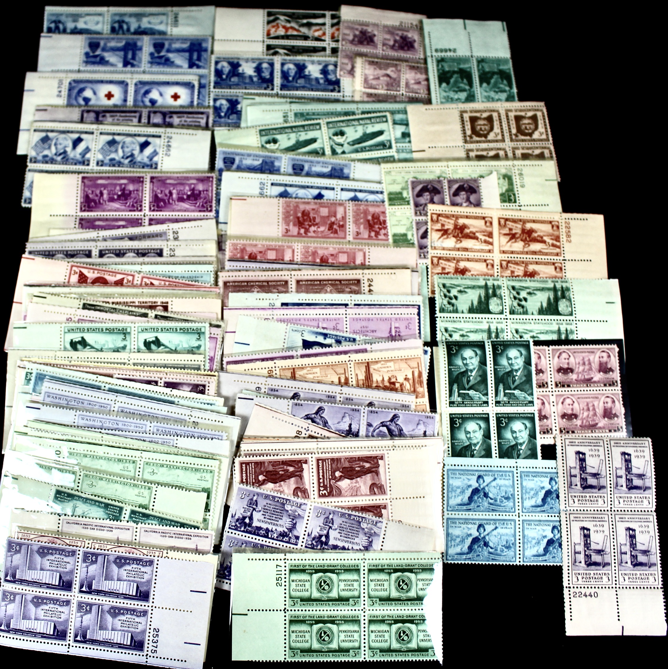 570 U.S. Postage Stamp Plate Blocks