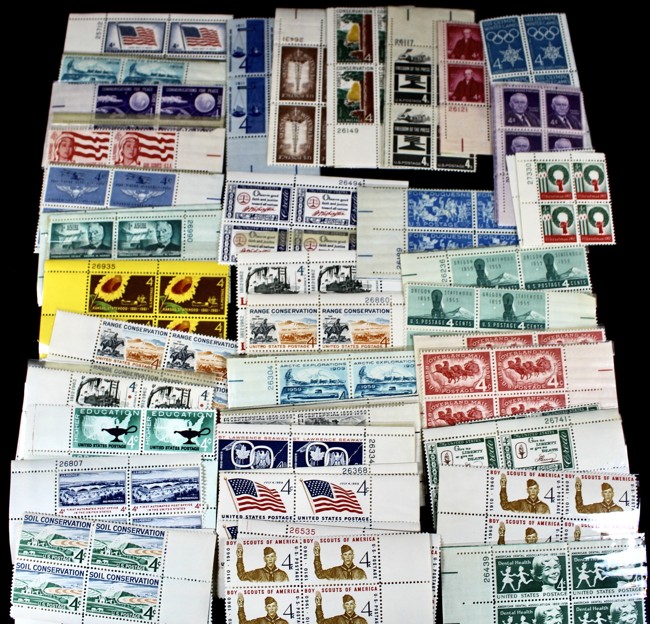 570 U.S. Postage Stamp Plate Blocks