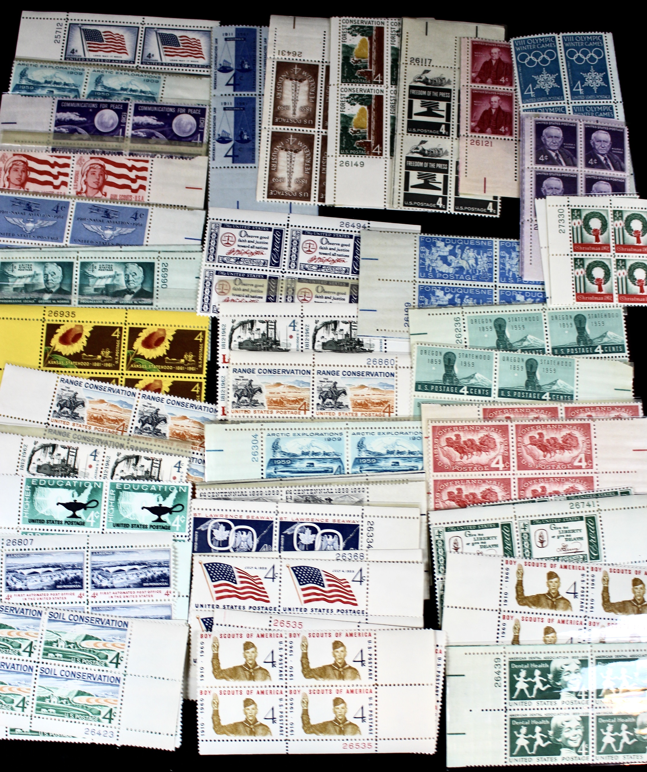 570 U.S. Postage Stamp Plate Blocks