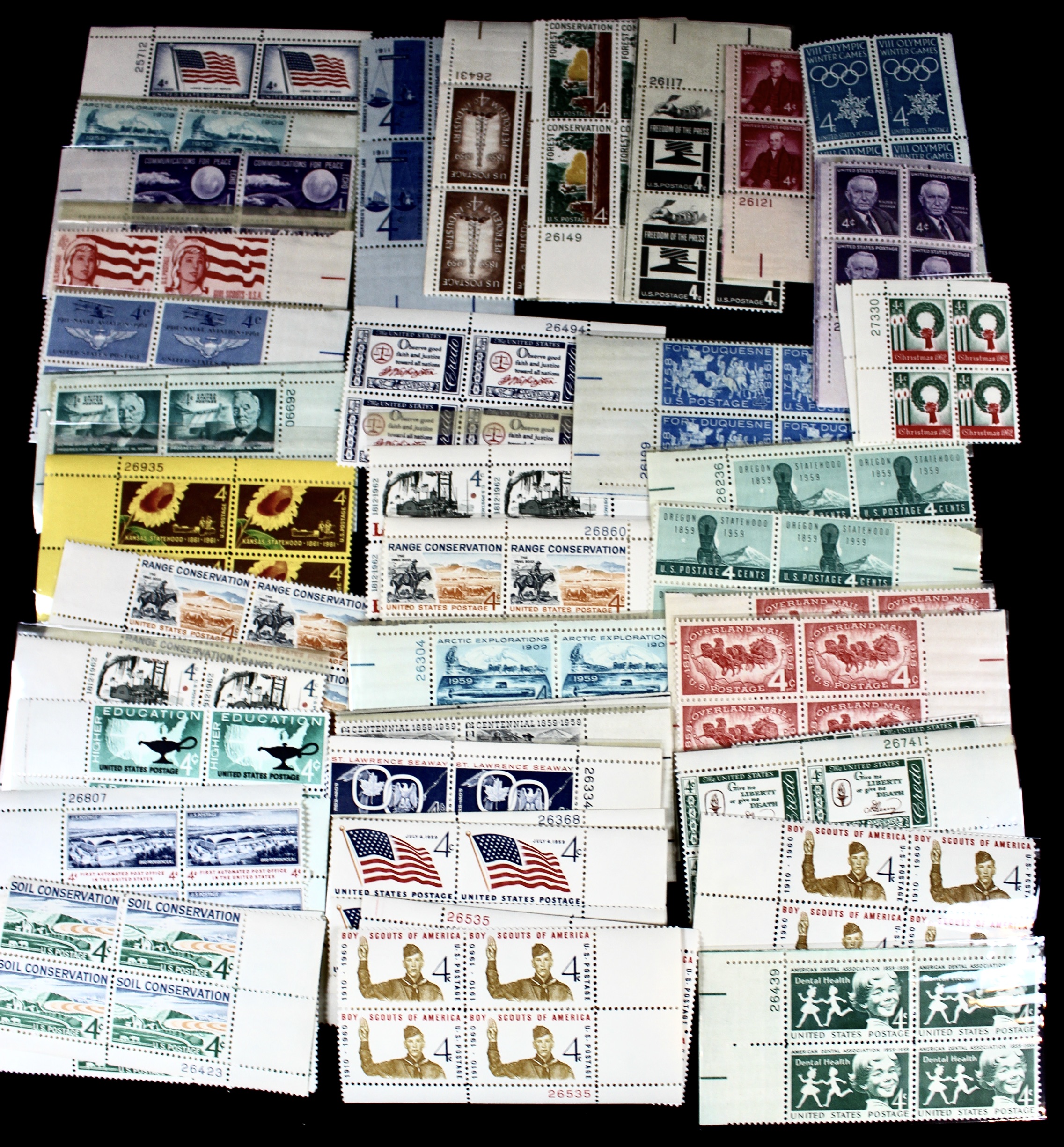 570 U.S. Postage Stamp Plate Blocks