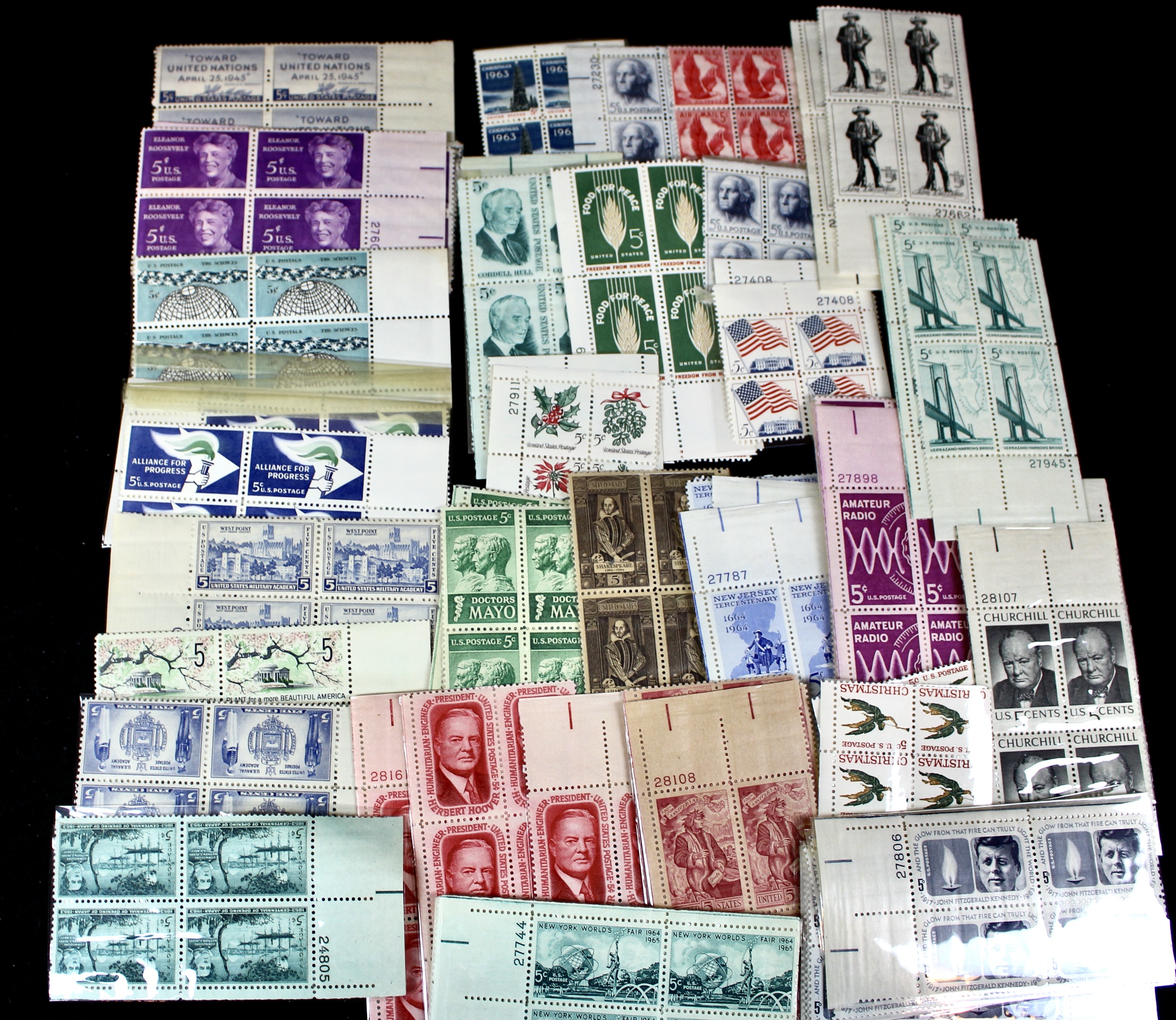 570 U.S. Postage Stamp Plate Blocks