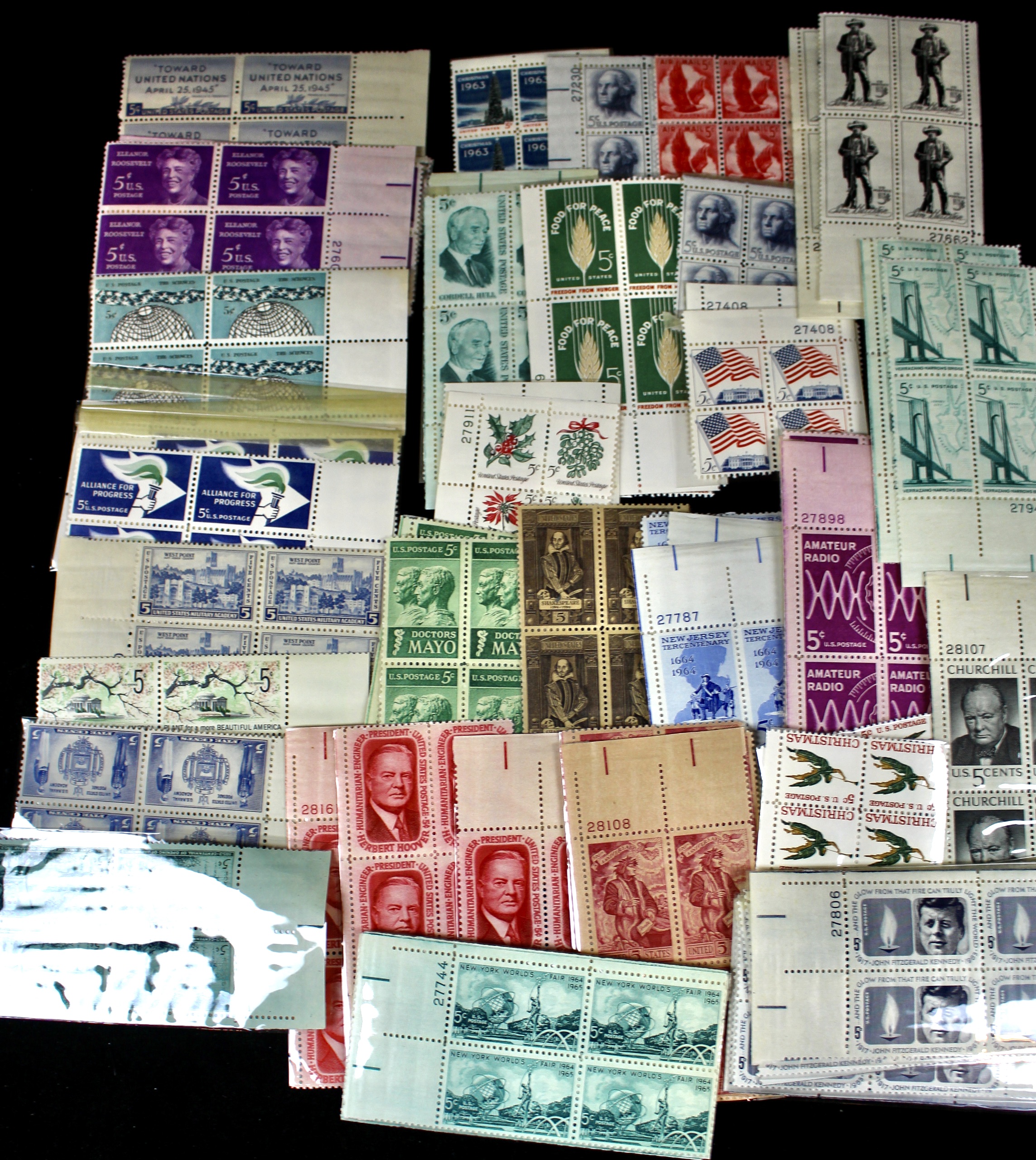 570 U.S. Postage Stamp Plate Blocks