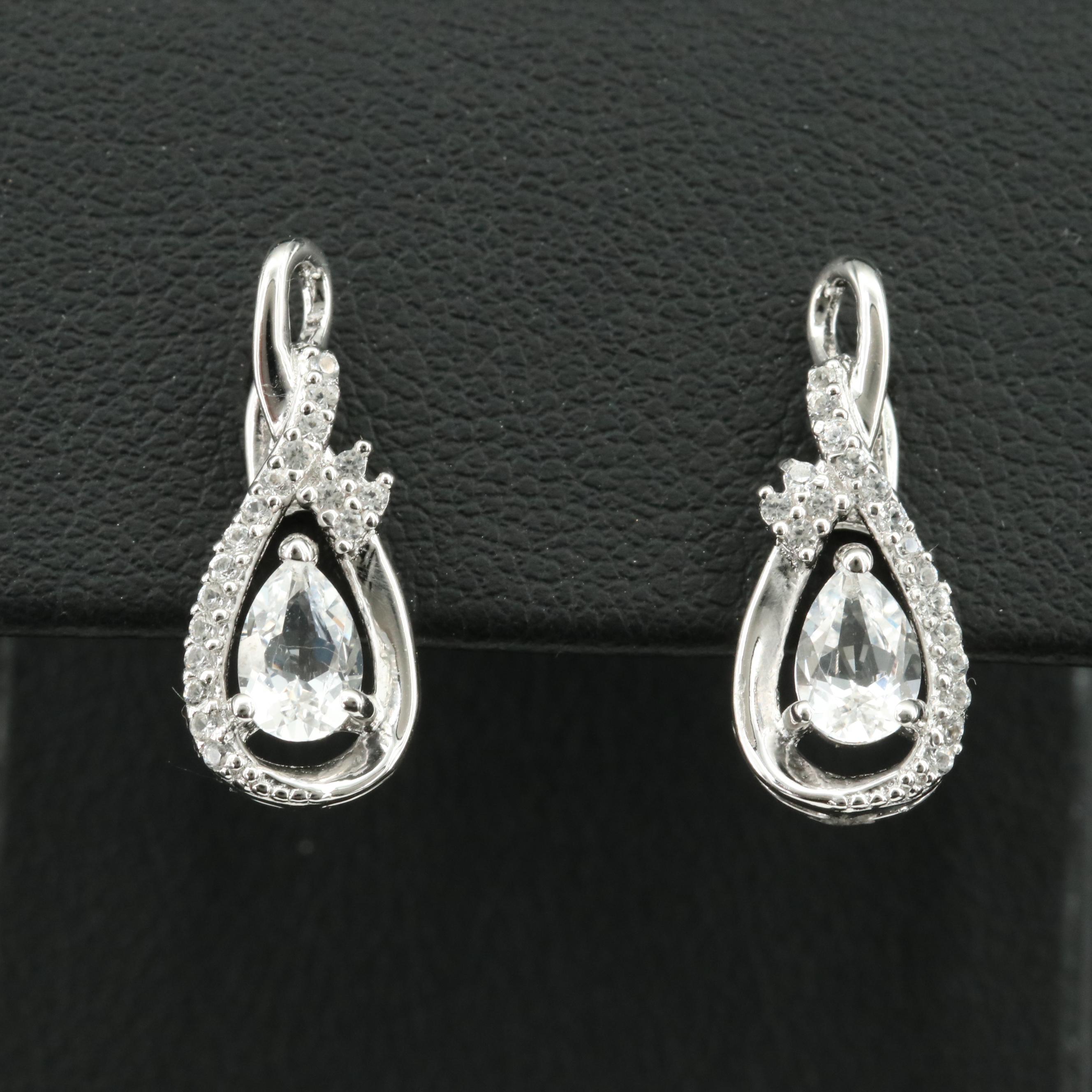 Sterling Sapphire Teardrop Earrings